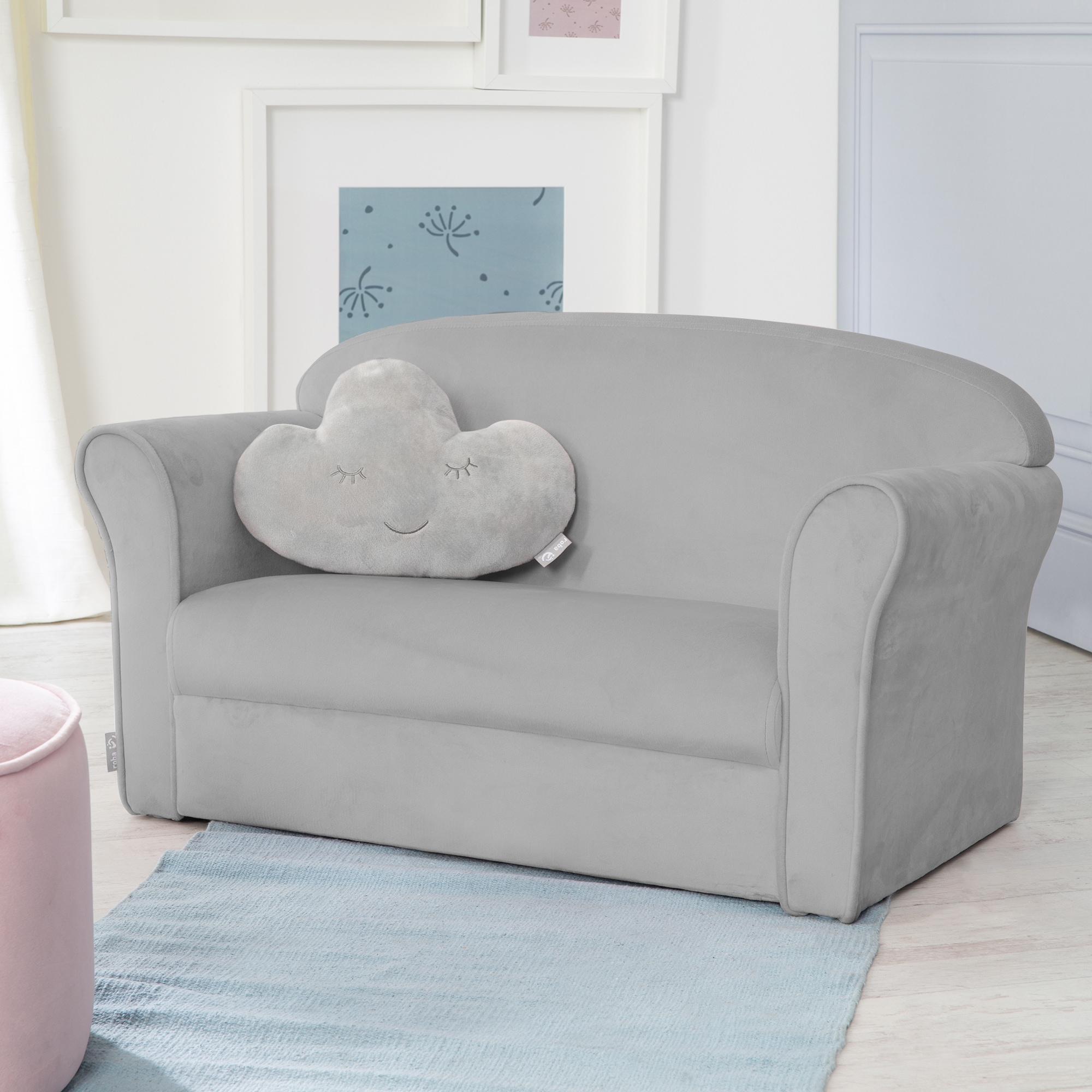 gemütliches Kindersofa in Grau