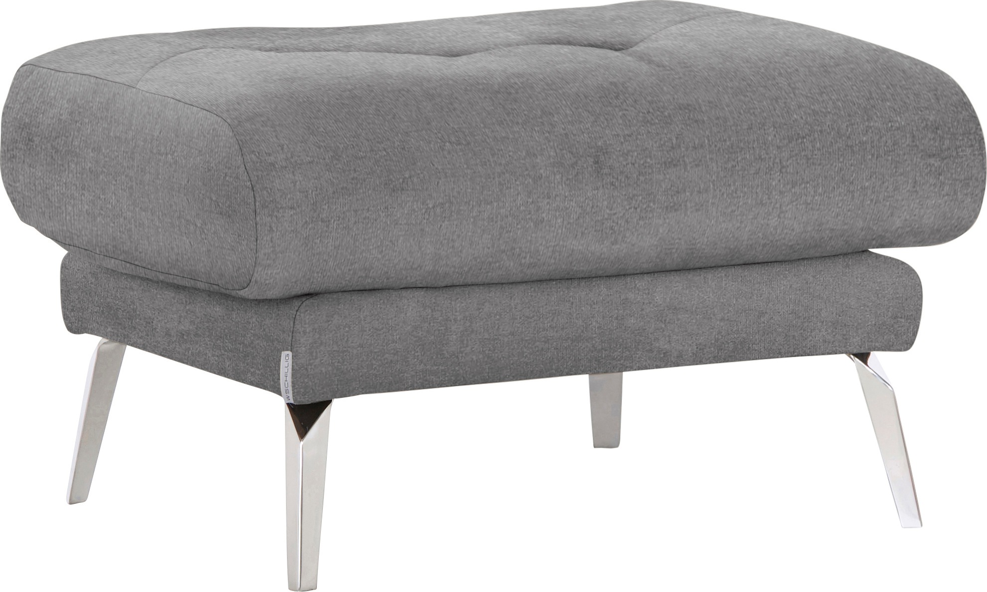 W.SCHILLIG Hocker »softy«, mit dekorativer Heftung im Sitz, Füße Chrom glänzend