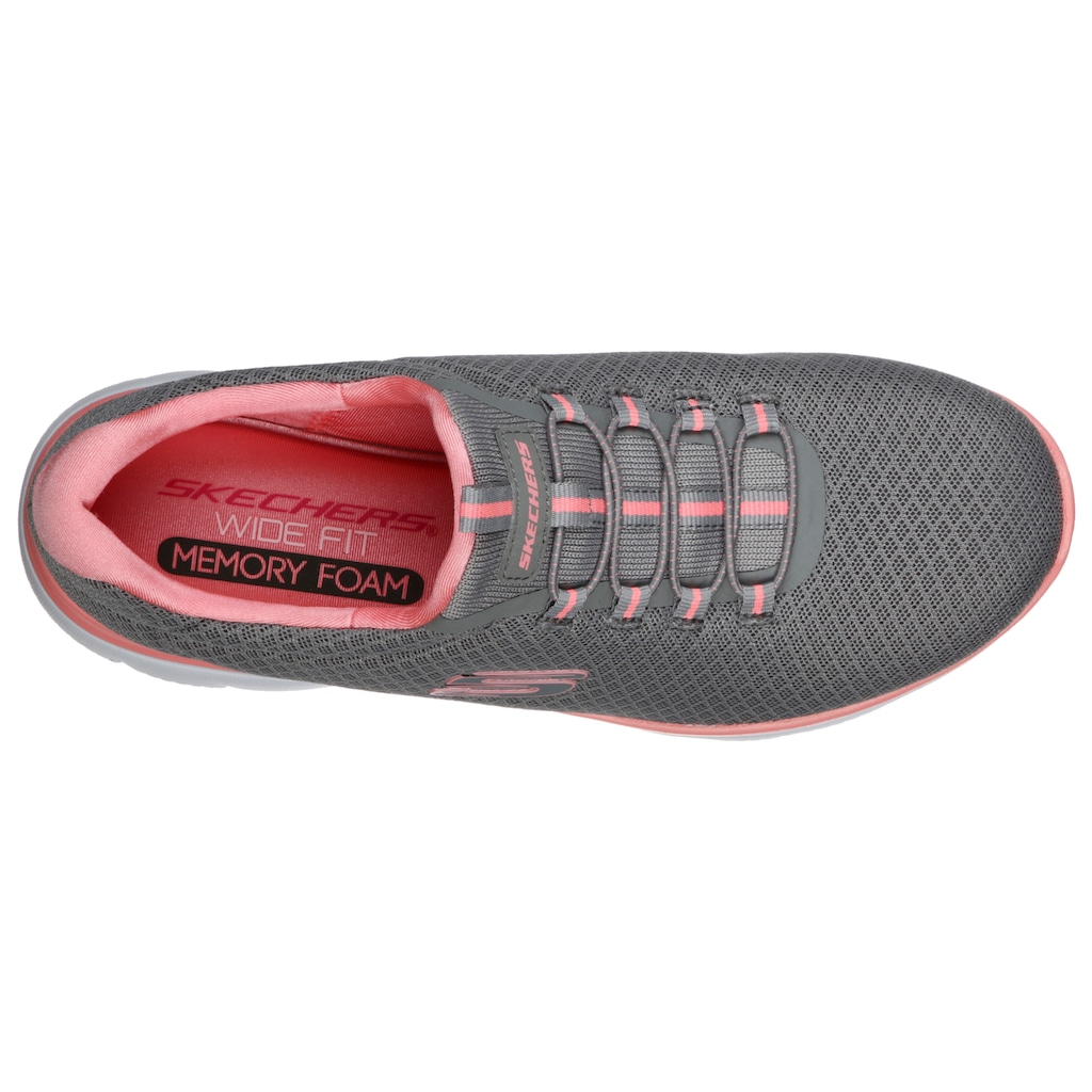 Skechers Slip-On Sneaker »SUMMITS«, Slipper, Freizeitschuh, Komfortschuh mit dezenten Kontrast-Details
