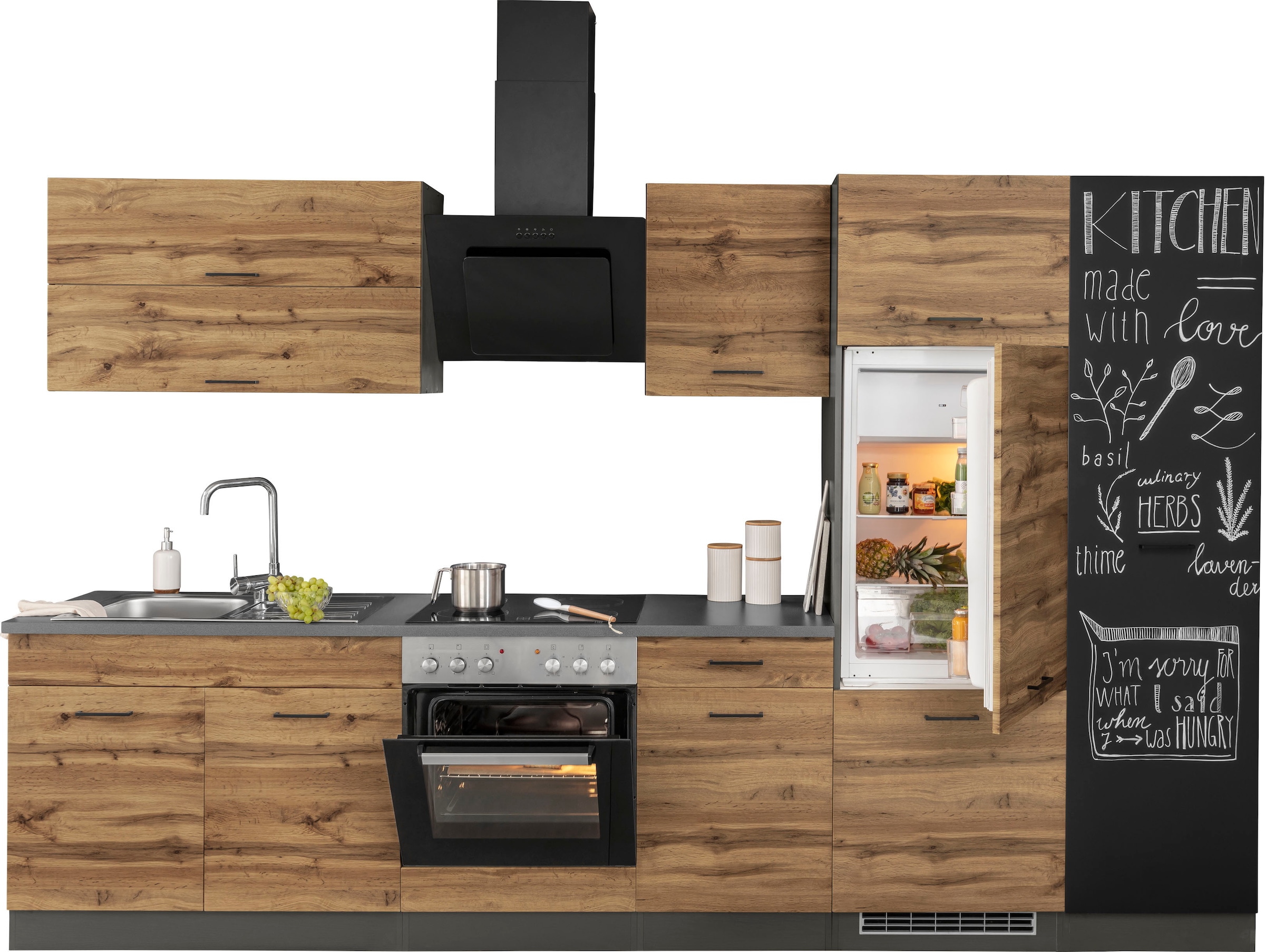 KOCHSTATION Küchenzeile »KS-Trier«, mit E-Geräten, Breite 320 cm