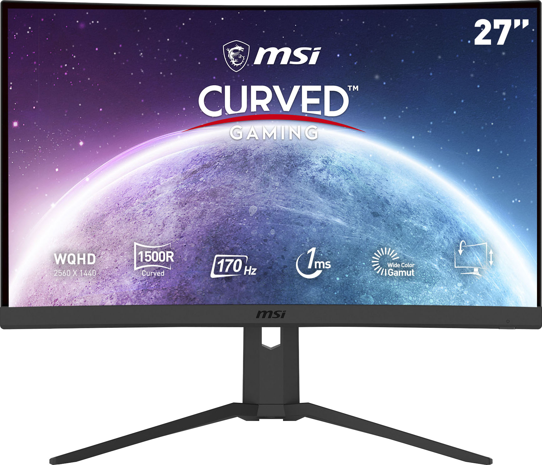 Msi Curved-Gaming-Monitor »Optix G27CQ4P E2« 69 cm/27 ′′ 2560 x 1440 px WQHD 1 Reaktionszeit 170 Hz höhenverstellbar, 3 Jahre Herstellergarantie in...