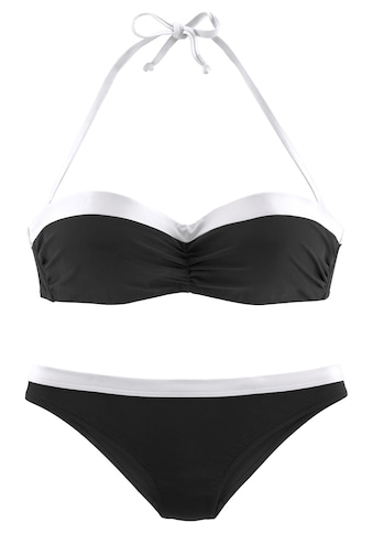 LASCANA Bügel-Bandeau-Bikini, mit kontrastfarbener Einfassung kaufen
