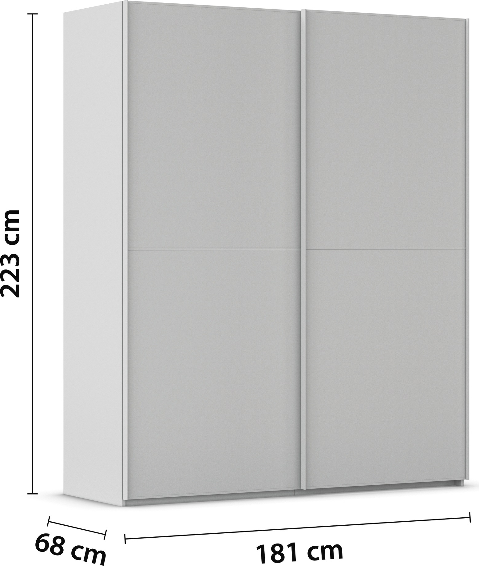 rauch Schwebetürenschrank »Kleiderschrank Schrank Garderobe Schlafzimmerschrank SCALE-DUO« edle zweigeteilte Türen und 3 Zierleisten MADE IN GERMANY