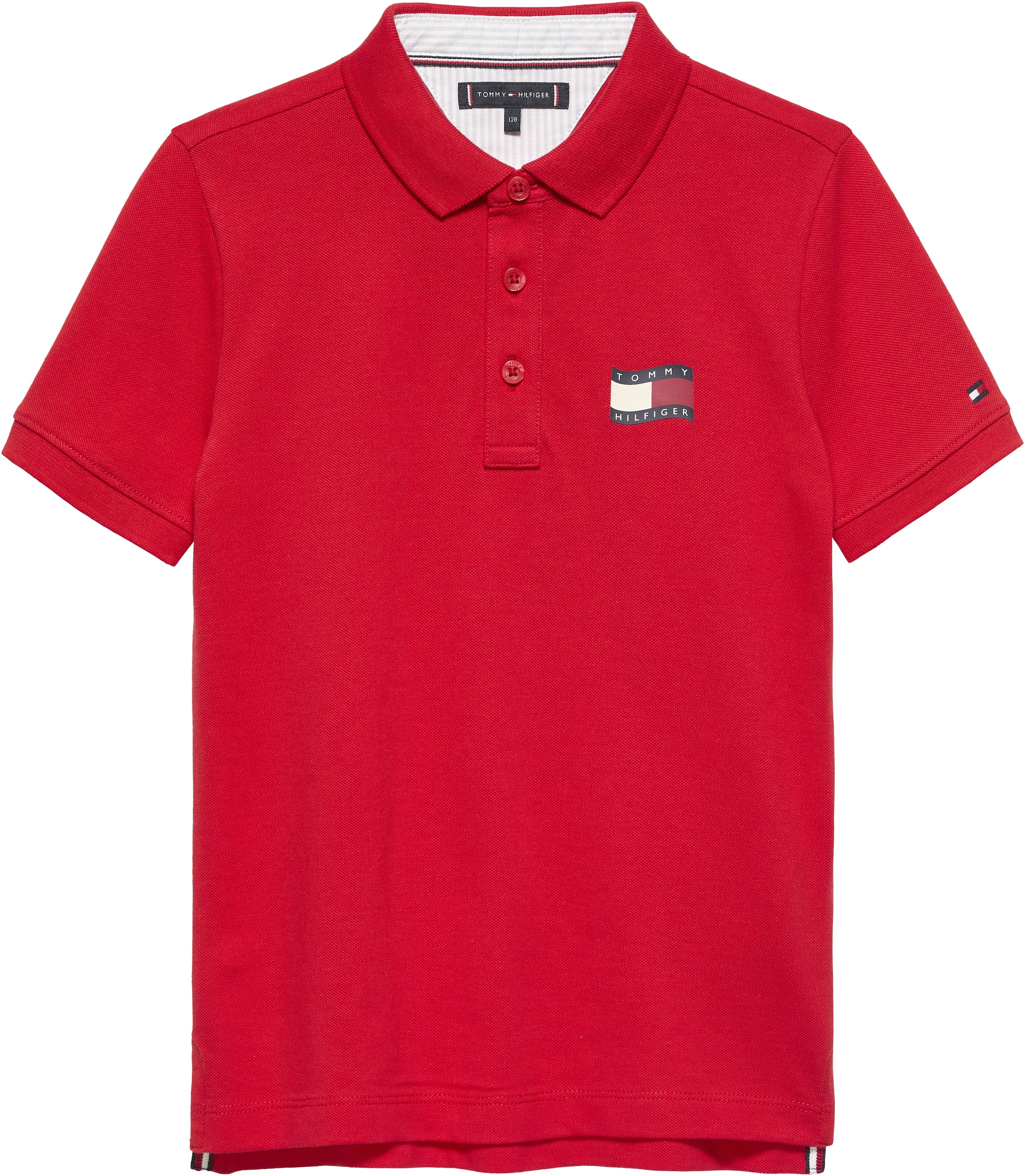 Tommy Hilfiger Poloshirt »WAVY FLAG POLO ITHICA PLACKET SHORT SLEEVE« Kinder bis 16 Jahre, Baumwoll-Piqué, regular fit