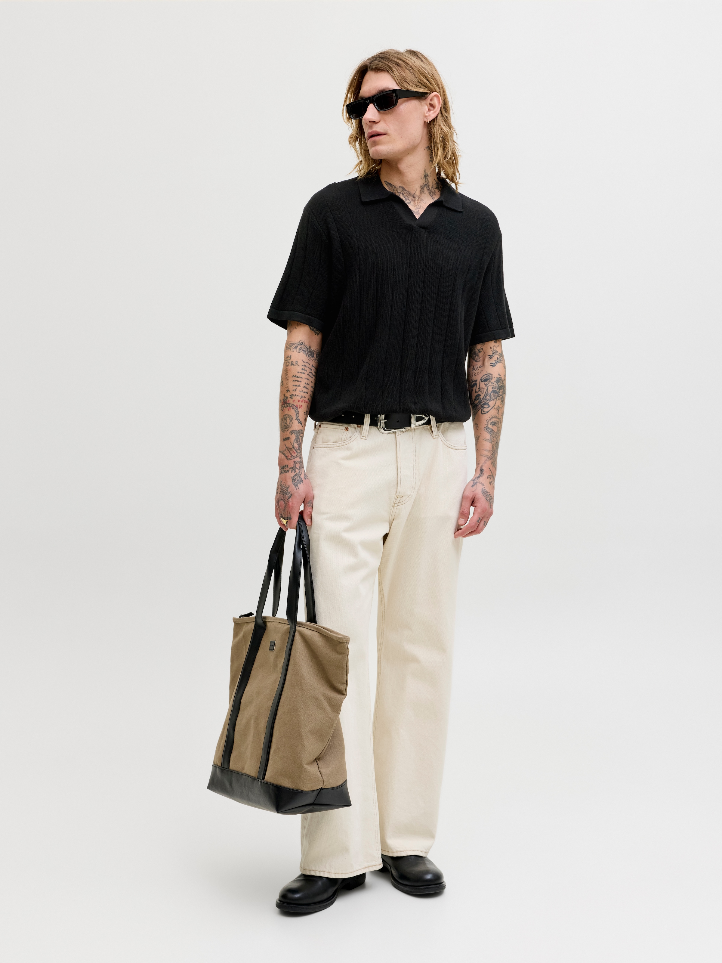 Jack & Jones Polokragenpullover »JJEBRADLEY KNIT SPLIT NECK SS SN« Baumwolle