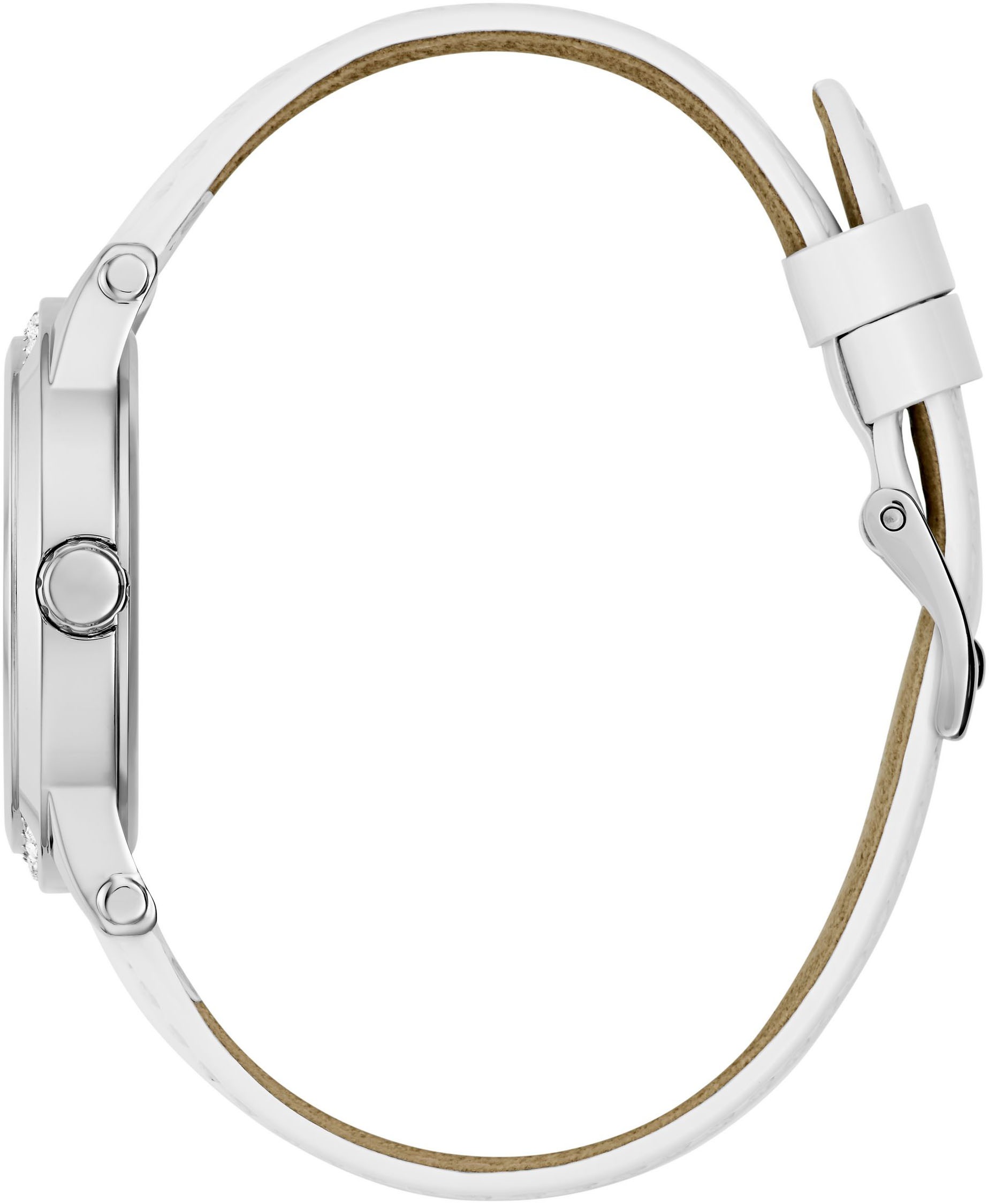 Guess Quarzuhr »ANNETTE« Armbanduhr, Damenuhr, Lederarmband