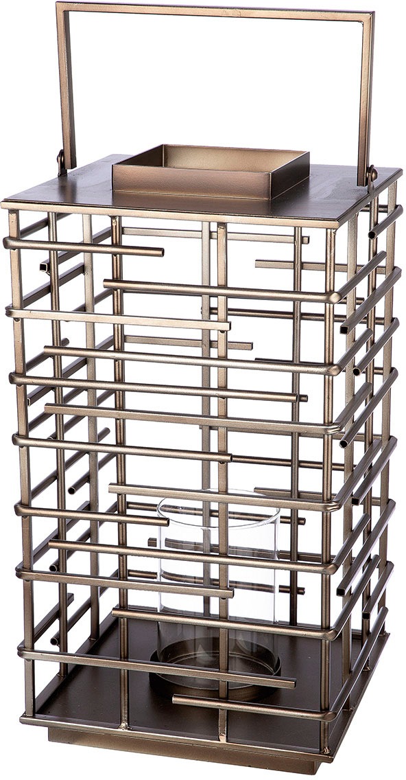 Casablanca By Gilde Kerzenlaterne »Loft in silberfarben, Größe B/H/T: 26 cm x 56,5 cm x 26 cm