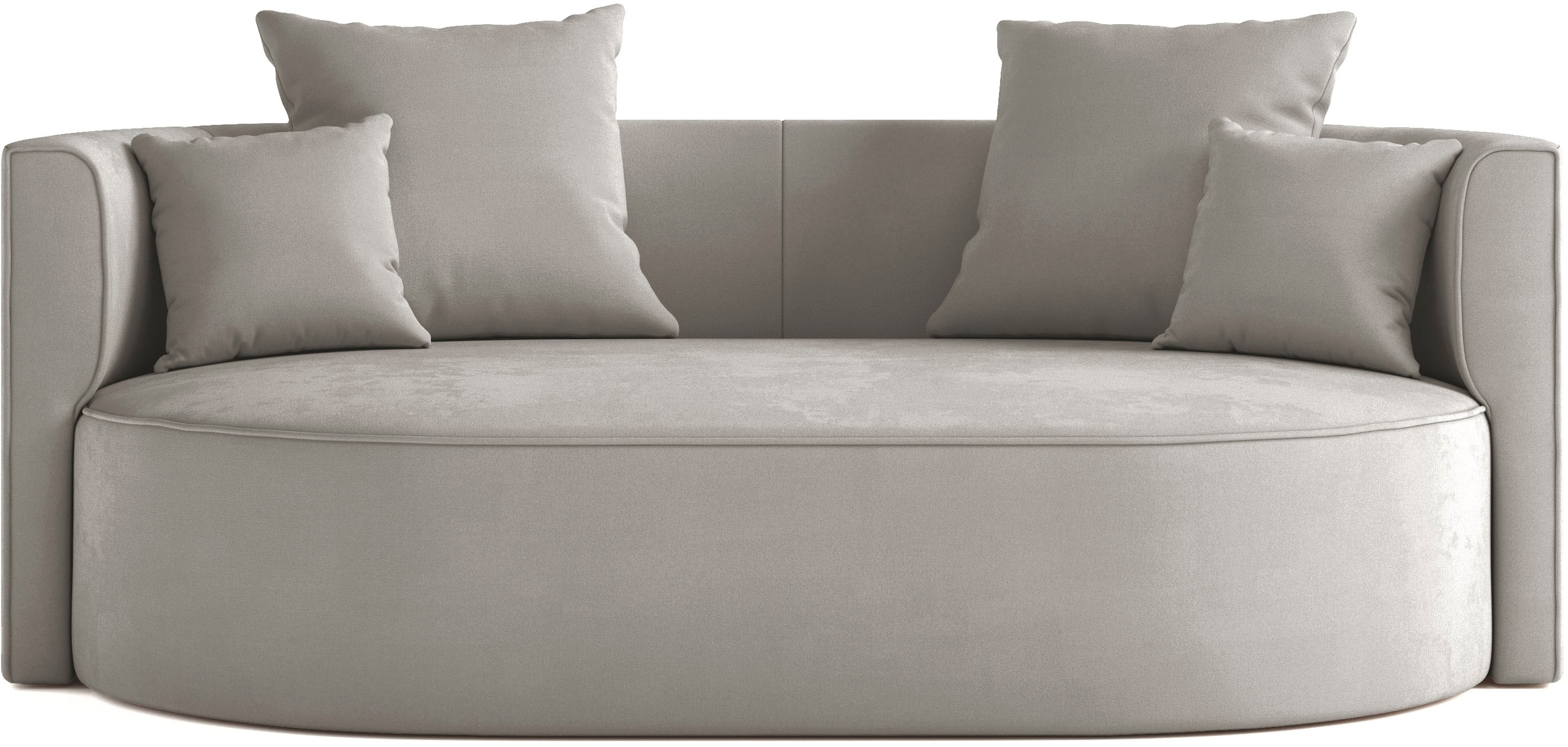 LeGer Home by Lena Gercke 2,5-Sitzer »ISALIE, rundes Loungesofa, mit Kissen, perfekt gepolstert«, moderne Stoffe, mit 4 Zierkissen, extra große Sitzfläche