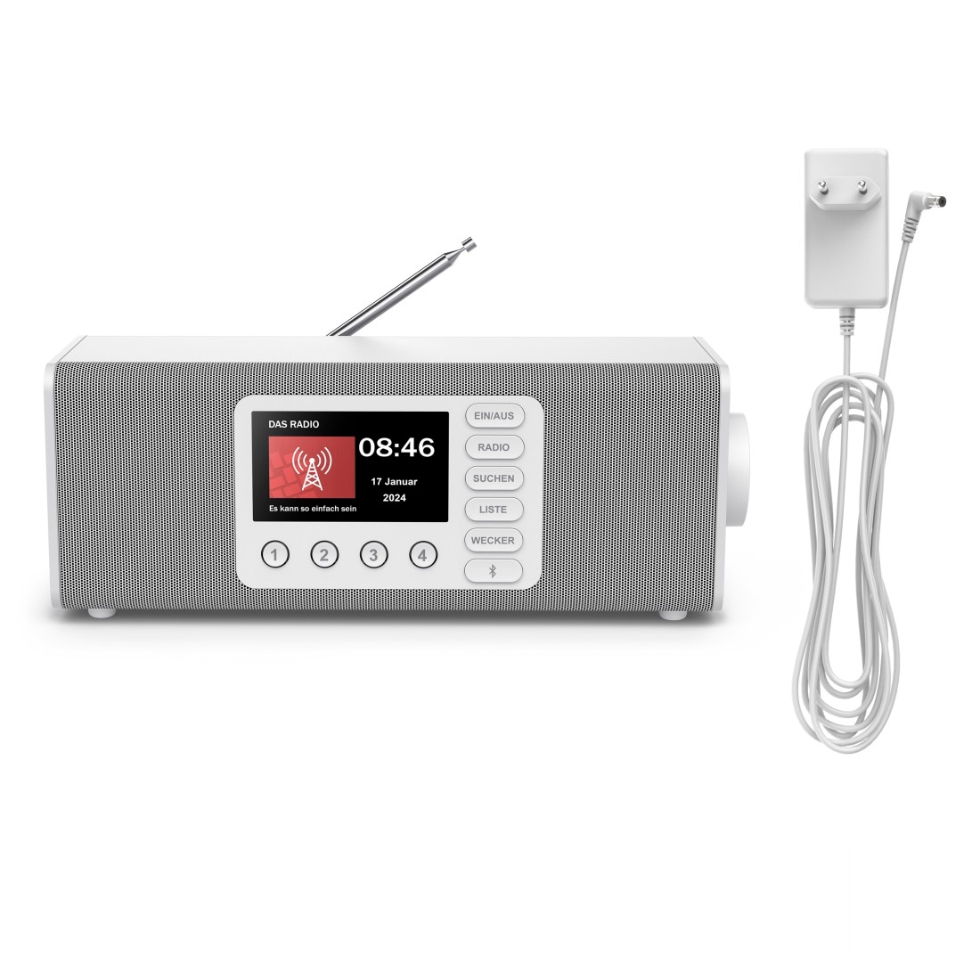 Hama Digitalradio (DAB+) »Digitalradio mit DAB DAB+ FM Bluetooth und Wecker« ( Digitalradio (DAB+) 10 W) 4,3 Zoll TFT-Farbdisplay, große Tasten, Direktwahltasten