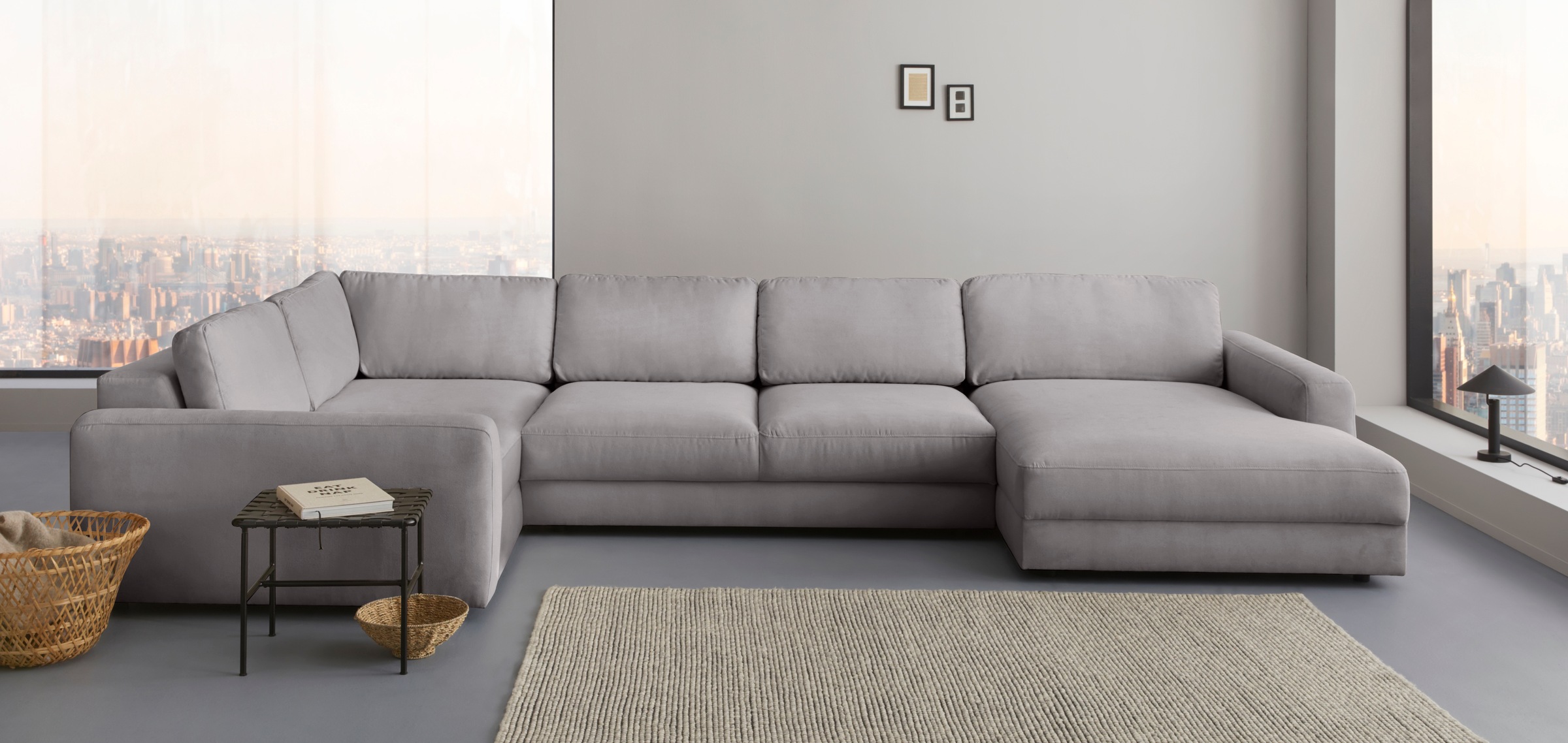 Places of Style Wohnlandschaft »Bloomfield, Mega Polsterecke, Breite 390cm, viel Platz, U-Form«, In verschiedenen Größen bestellbar