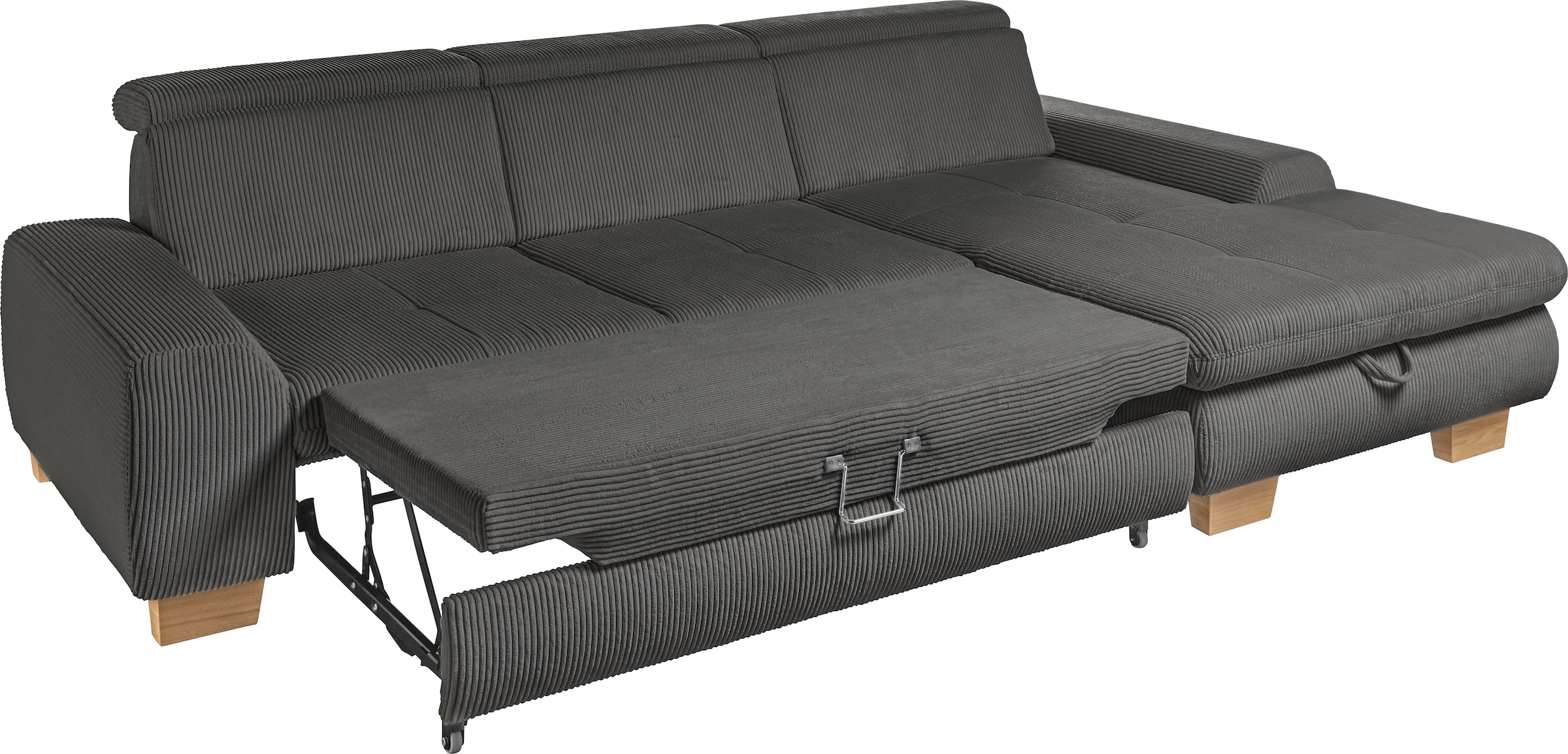 set one by Musterring Ecksofa »SO 3400, Cord, Sitzhöhe 47cm oder 49cm, inkl. Sitztiefenverstellung«, mit Canape und verschiedenen Funktionen, Kaltschaum, B307 x T195 cm