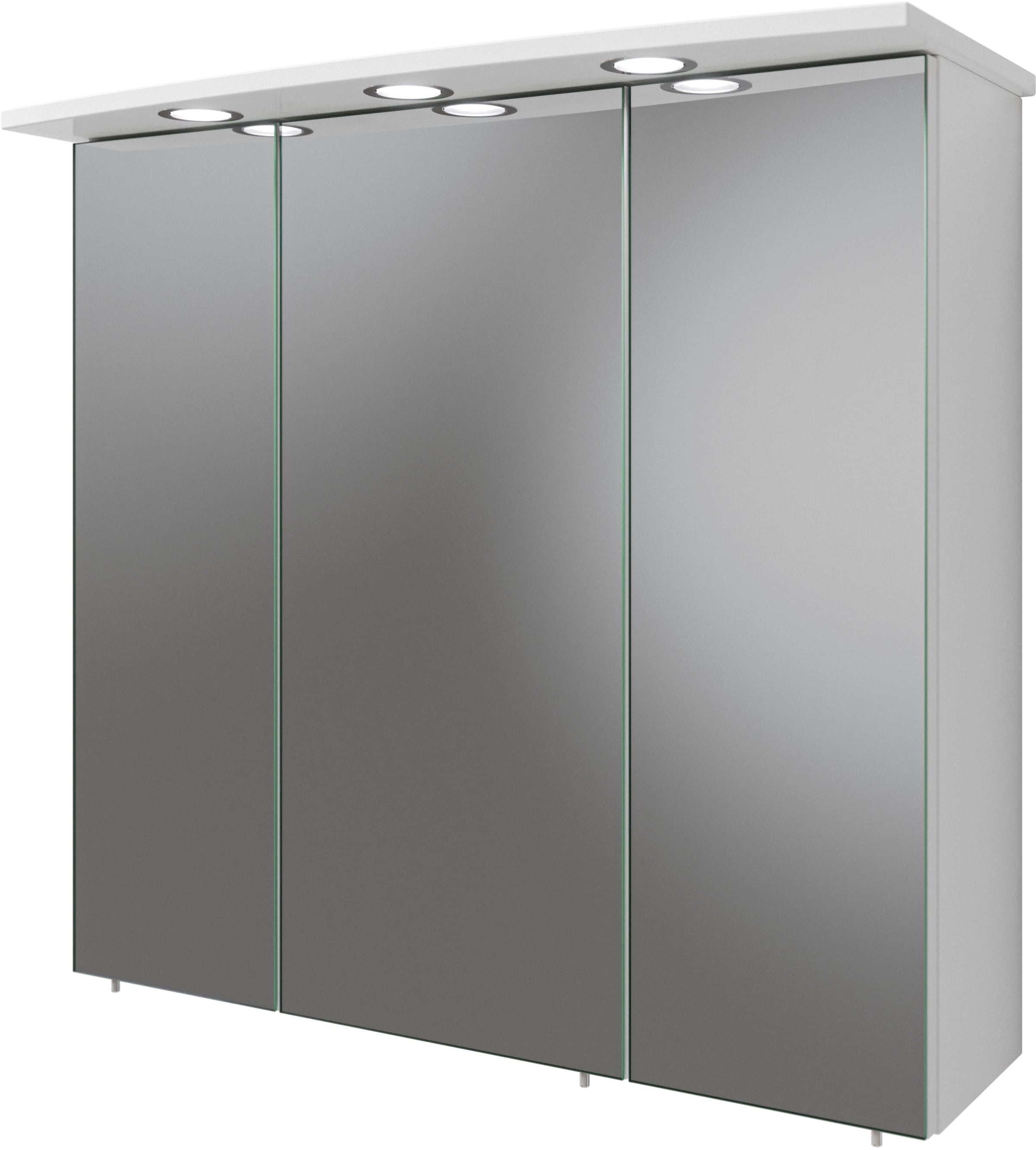 Saphir Badmöbel-Set »Quickset 316 5-teilig, Keramikwaschtisch mit LED-Spiegelschrank«, (6 St.), Midischrank, Unterschrank, Hängeschrank, 7 Türen, inkl. Türdämpfer