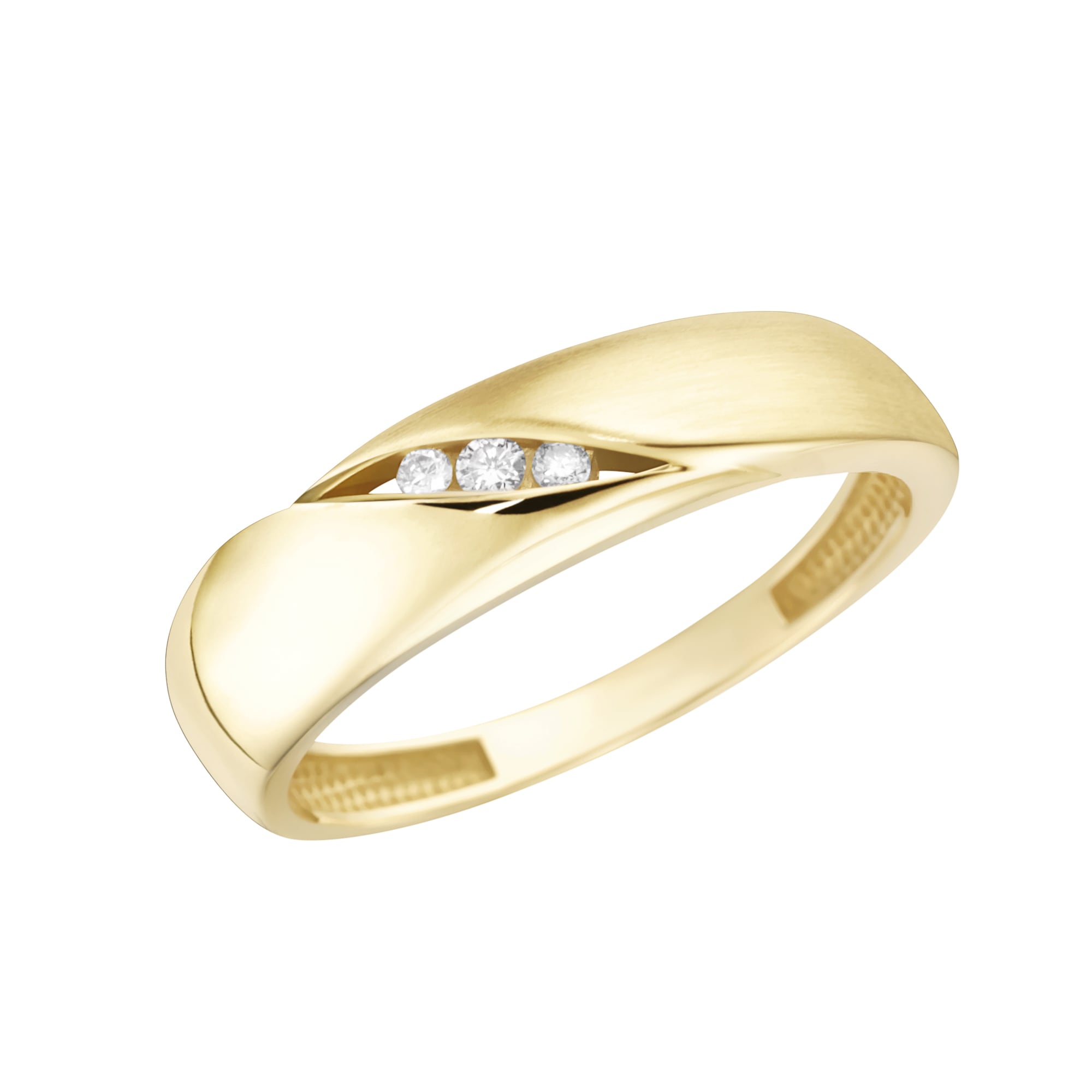 Luigi Merano Fingerring »Ring matt, glanz, mit funkelnden Brillanten, Gold  585« bei OTTO