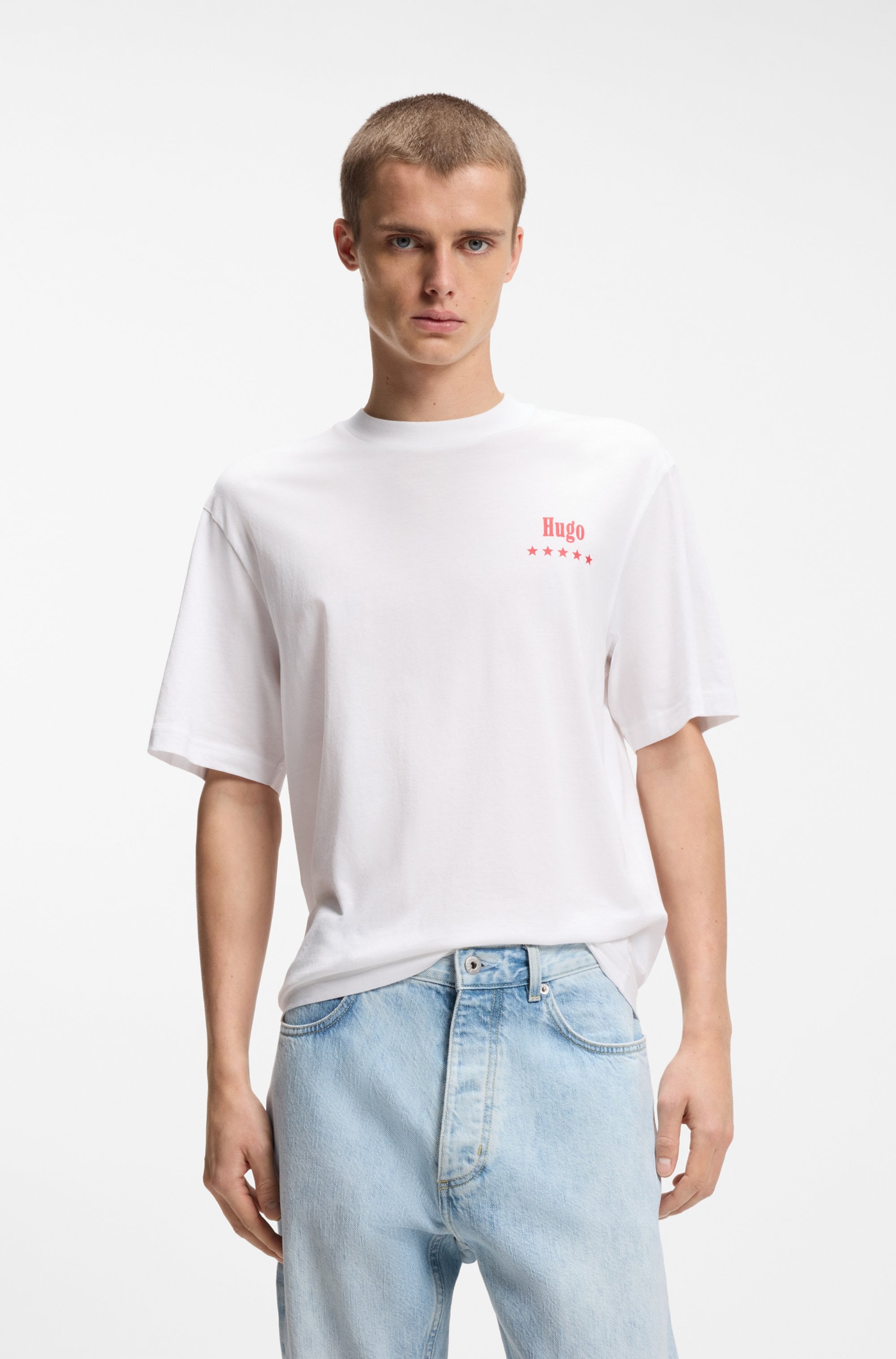 HUGO Blue T-Shirt »Nucavo« mit Artwork, regular fit