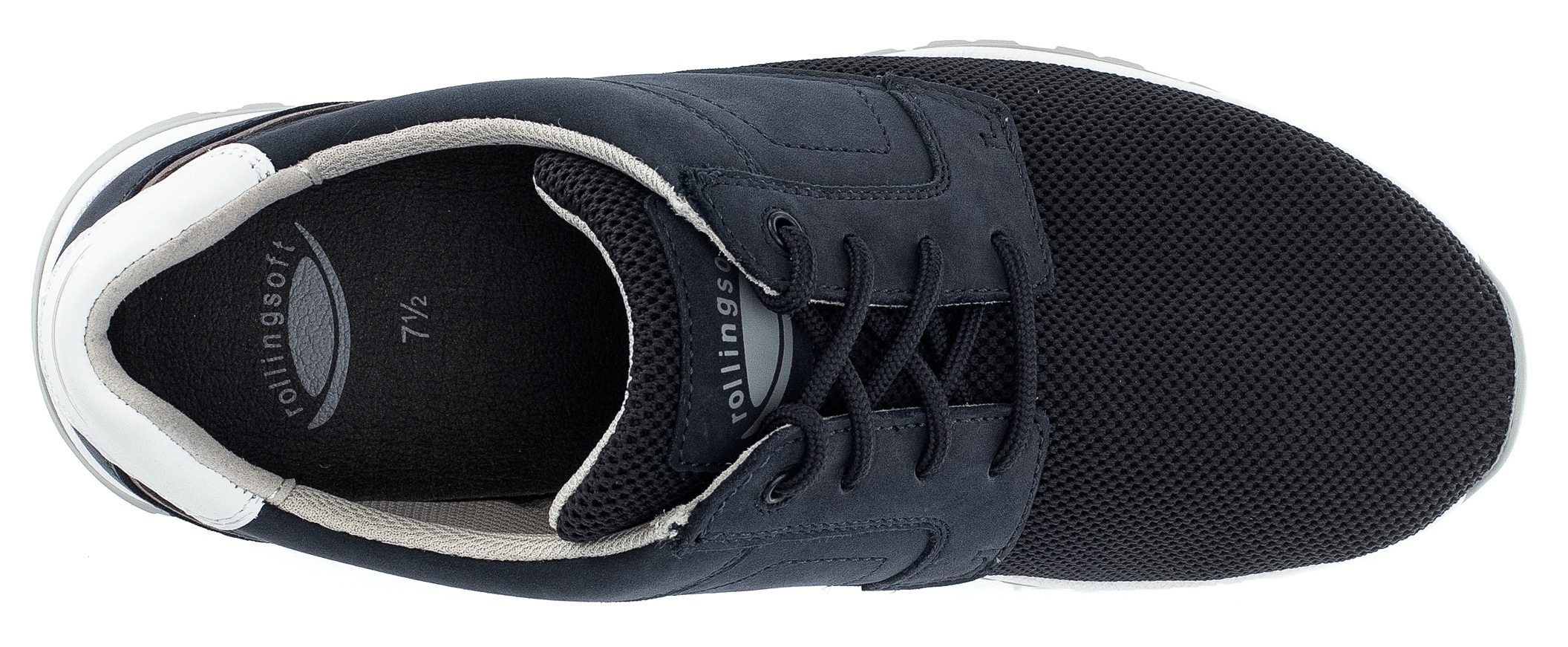 Gabor Rollingsoft Keilsneaker, Freizeitschuh, Halbschuh, Schnürschuh mit Ziernähten, G-Weite
