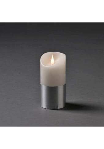 KONSTSMIDE LED-Kerze, (1 tlg.), LED Echtwachskerze, weiß, mit silberfarbener Banderole kaufen