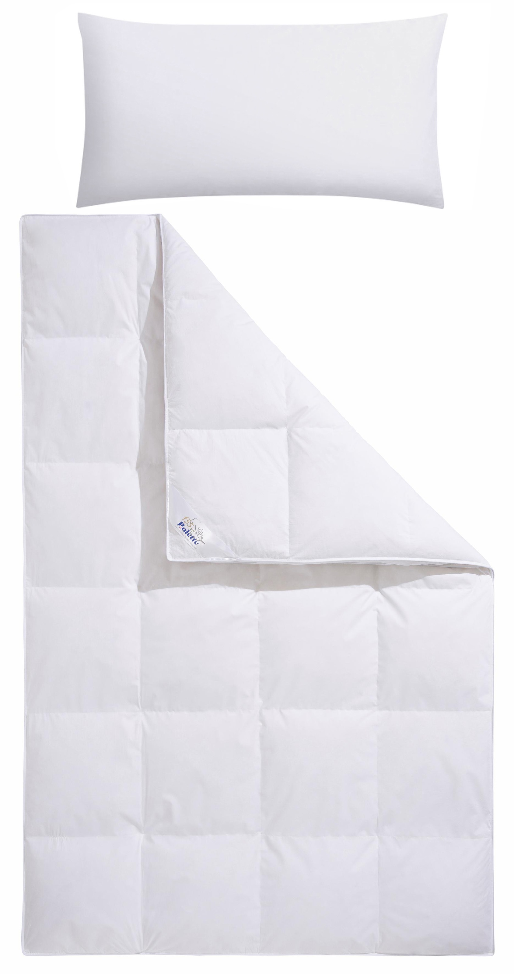 Balette Daunenbettdecke + Kopfkissen »Lilly«, (Spar-Set), In 4 Wärmeklassen, in Größe 135x200 & 155x220 cm erhältlich.