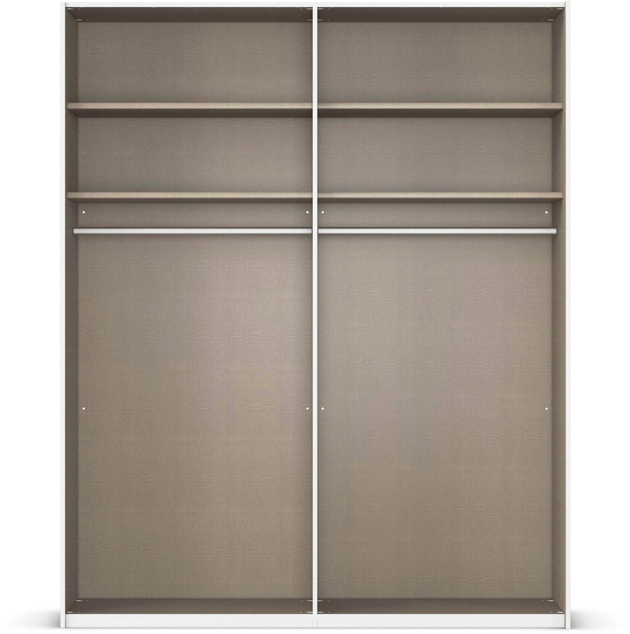 rauch Schwebetürenschrank »Kleiderschrank Schrank Garderobe Schlafzimmerschrank SCALE-DUO« edle zweigeteilte Türen und 3 Zierleisten MADE IN GERMANY