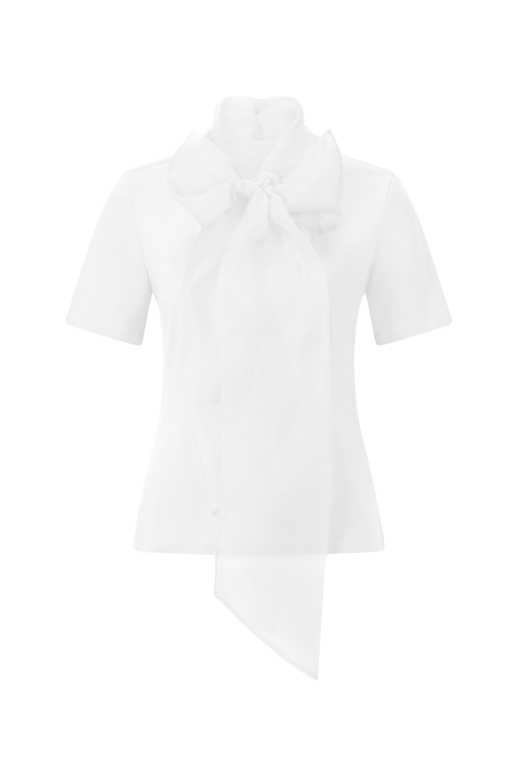 RICHROYAL Kurzarmshirt, mit auffälliger Schleife am Kragen