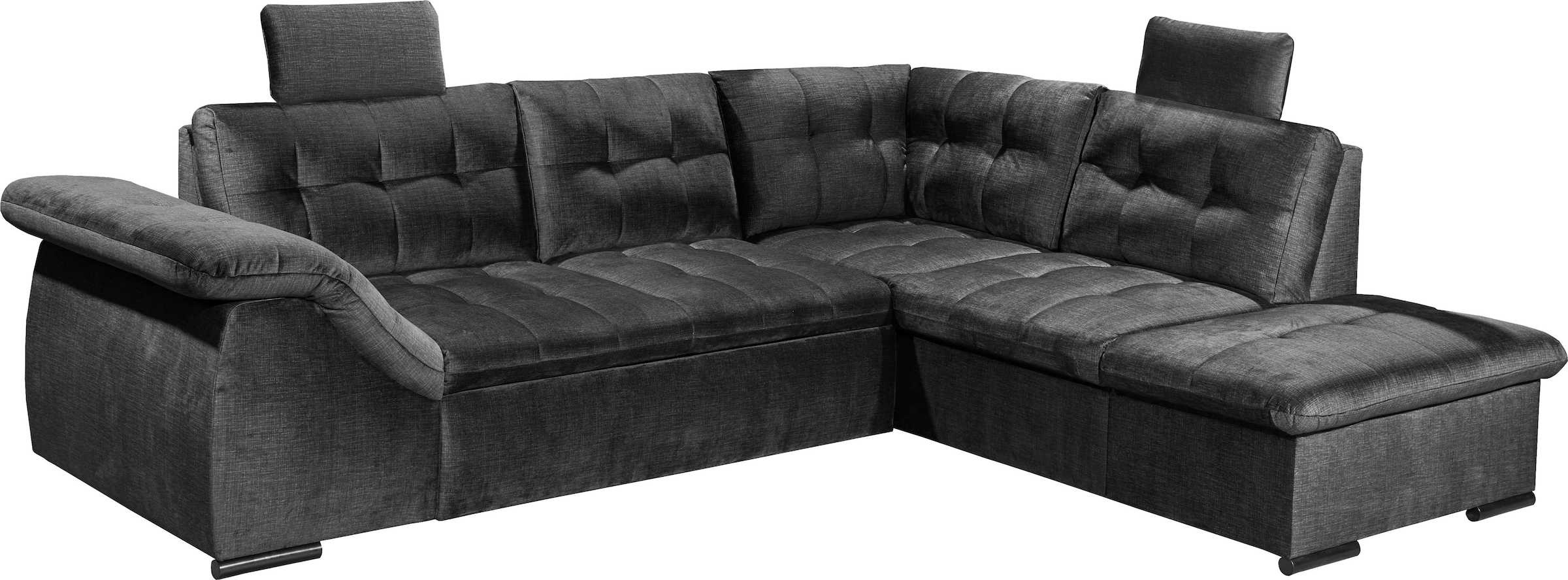 ED EXCITING DESIGN Ecksofa »Estrella L-Form«, mit Bettfunktion, Bettkasten, Armteilverstellung & Kopfstützen