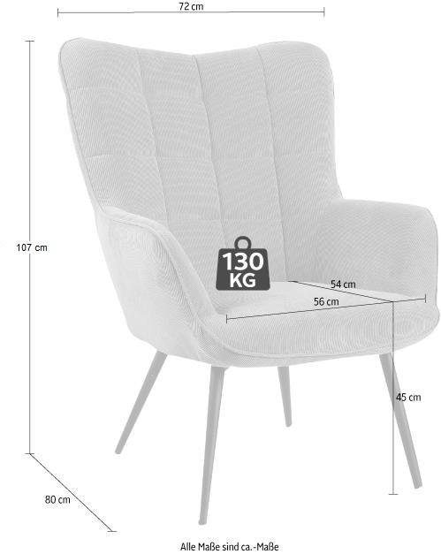 Homexperts Sessel »ULLA«, (1 St.), wahlweise mit oder ohne Hocker bei OTTO