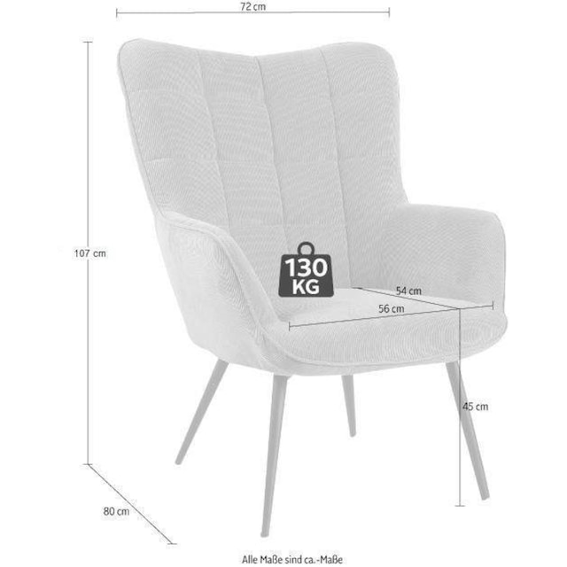 Homexperts Sessel »ULLA«, (1 St.), wahlweise mit oder ohne Hocker bei OTTO