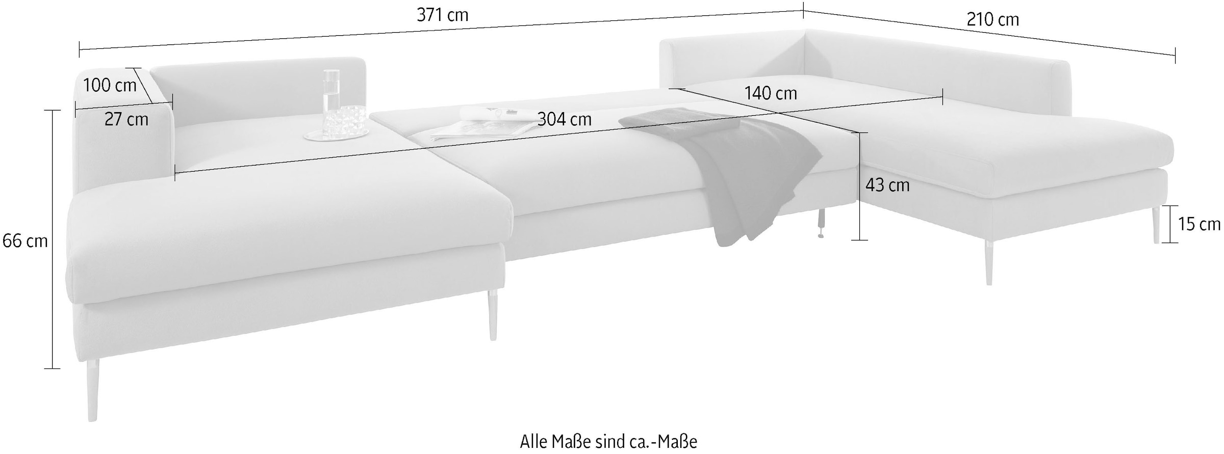 OTTO products Wohnlandschaft »Finnja, U-Form«