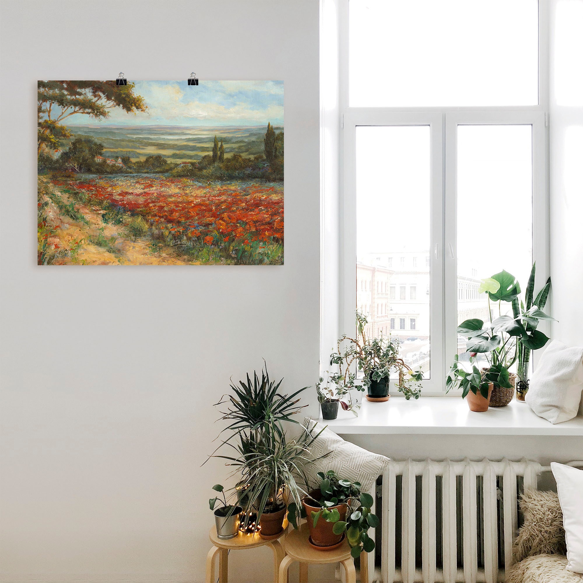 Artland Wandbild »Weg am Mohnfeld« Wiesen & Bäume 1 Stk. tlg. als Leinwandbild, Poster in verschied. Größen