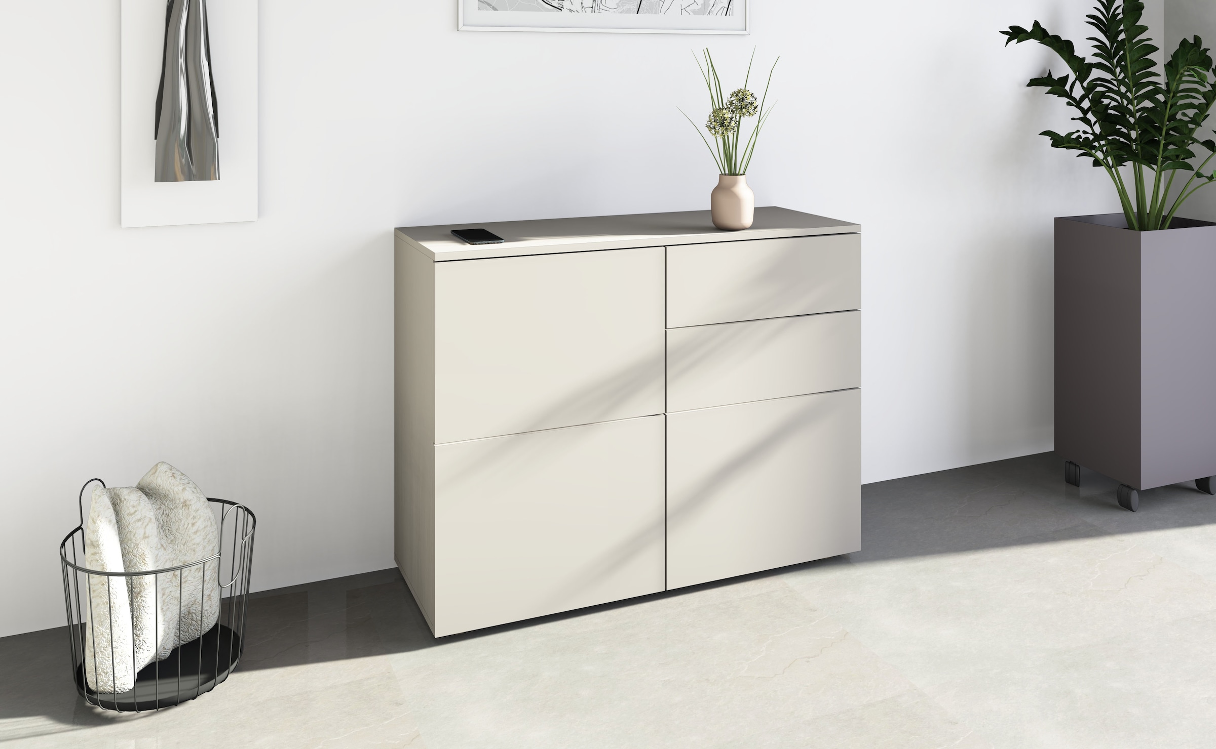 borchardt Möbel Kommode »Rova, Sideboard Breite 93 cm« Push-To-Open, verstellbare Einlegeböden, viel Stauraum, Breite 93cm