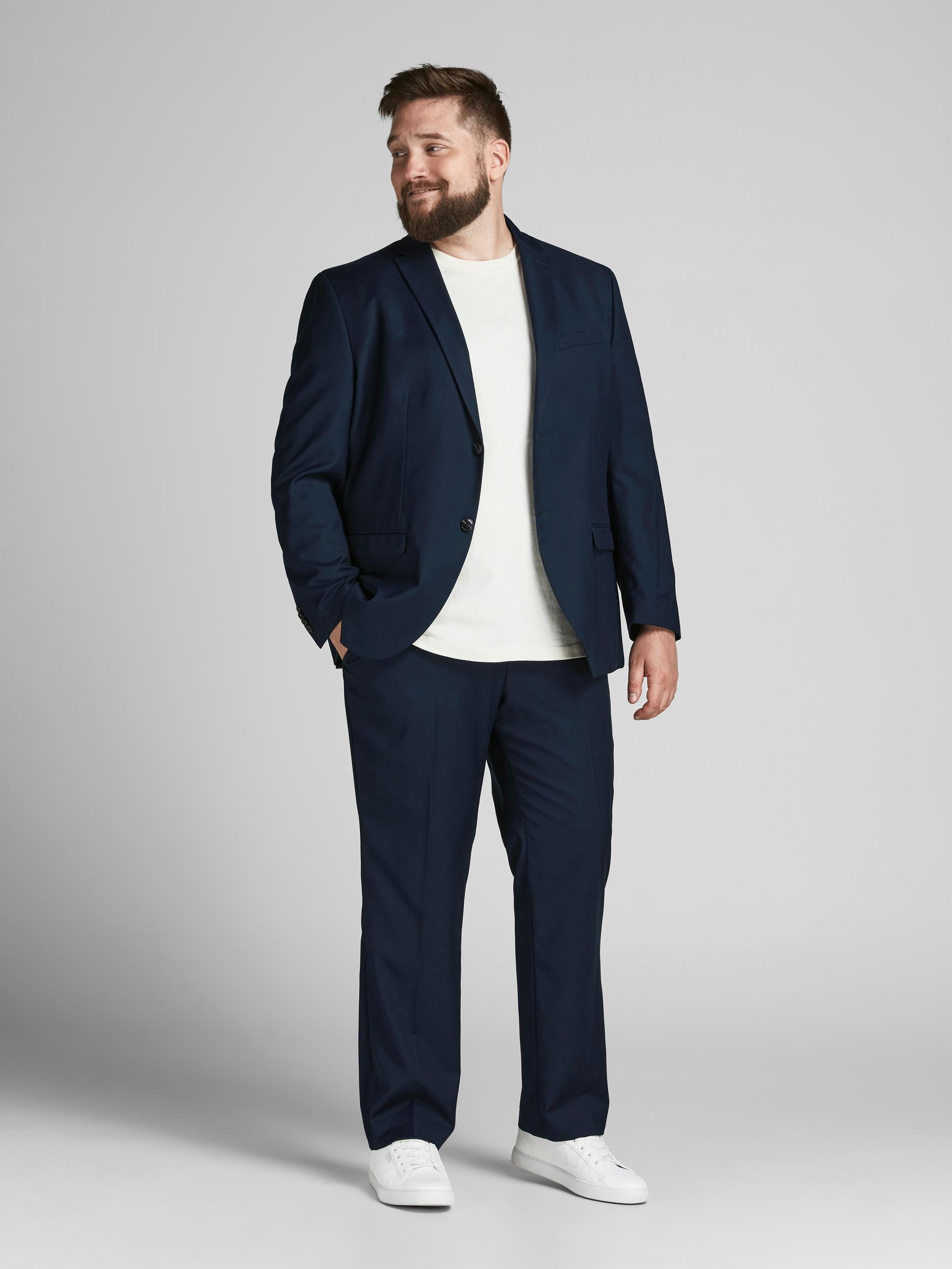 Jack & Jones Plussize Herren Anzug »JPRFRANCO SUIT NOOS PLS« 2 tlg. slim fit in blau, Größe 64