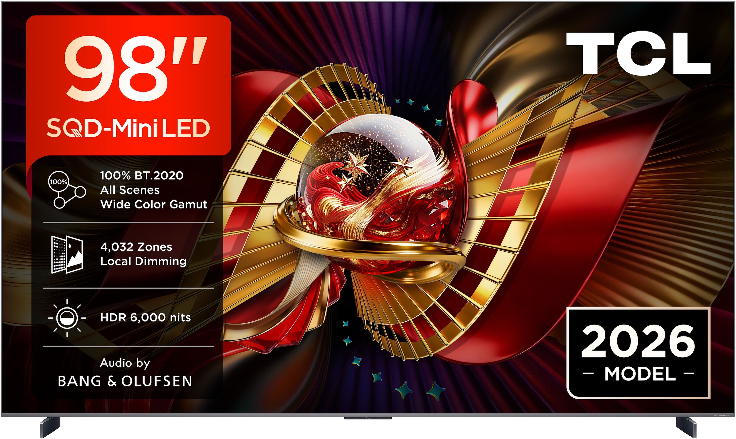 TCL Mini-LED-Fernseher »98C8LX1« 248 cm/98 ″ SQD-Mini LED, HDR 6000 Nits, 100%BT.2020, 144Hz, AiPQ Pro,Dolby Vision