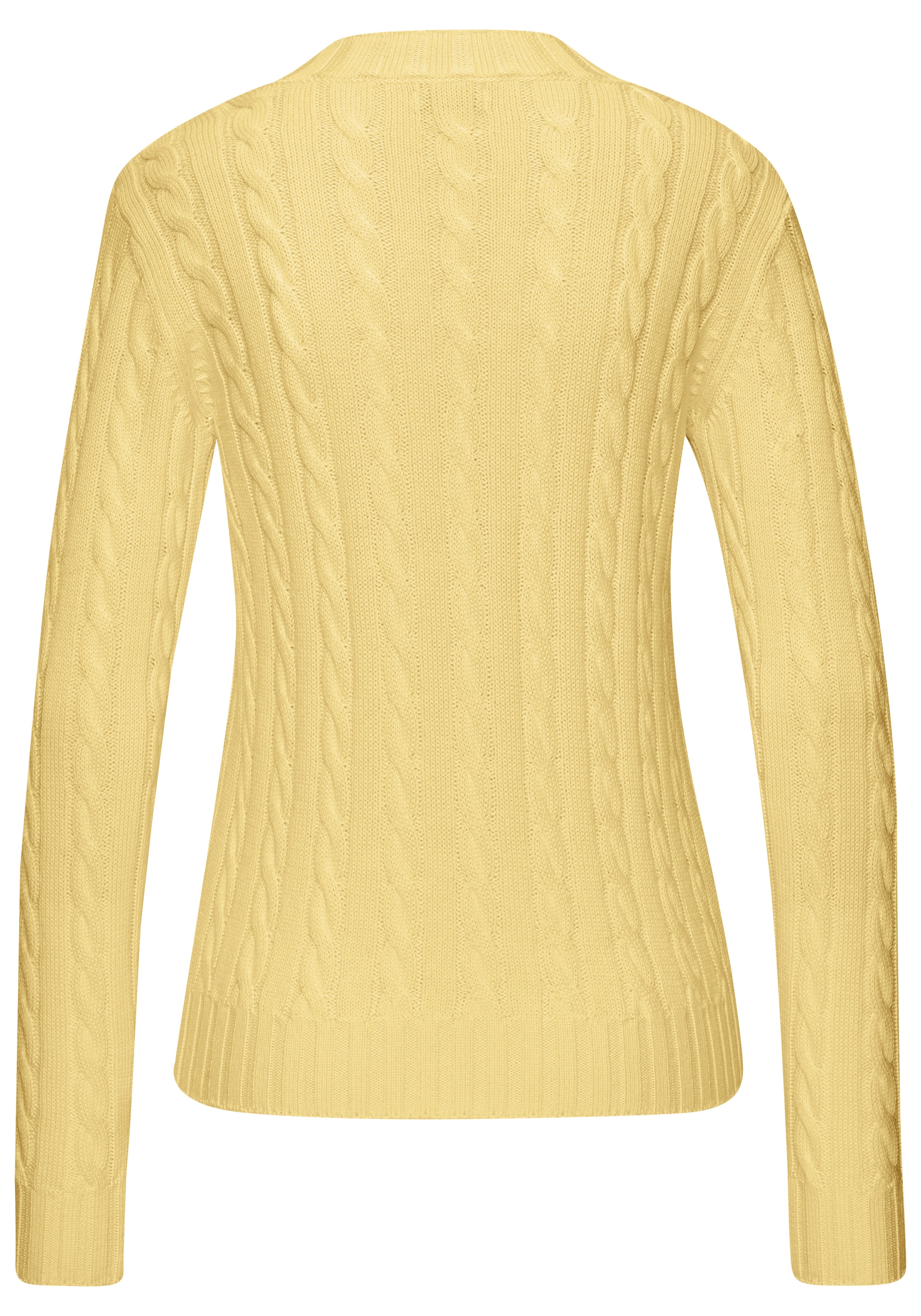 LASCANA V-Ausschnitt-Pullover mit Zopfstrickmuster