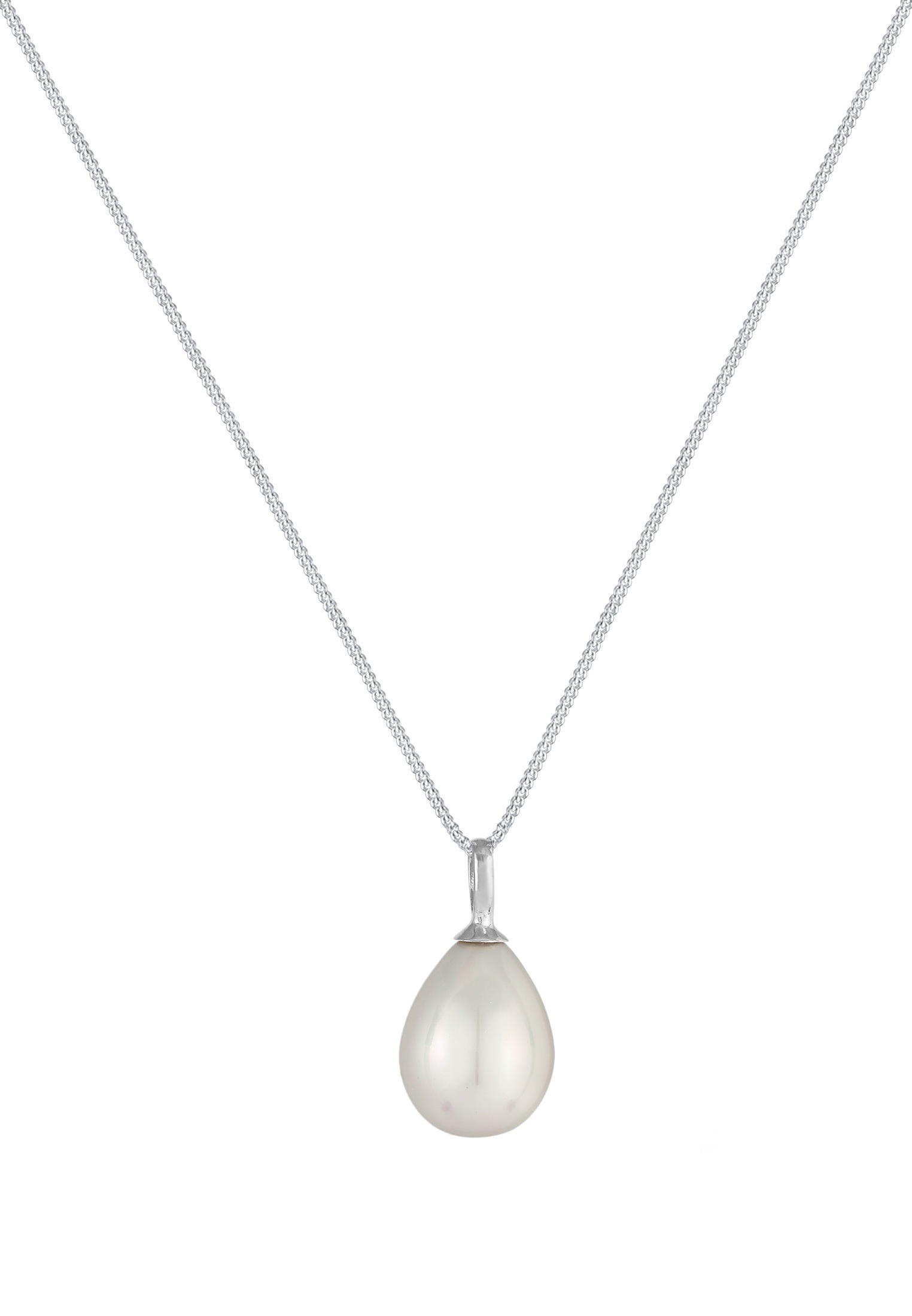 Nenalina Silberkette »Halskette Muschelkernperle Tropfen Klassik 925 Silber«