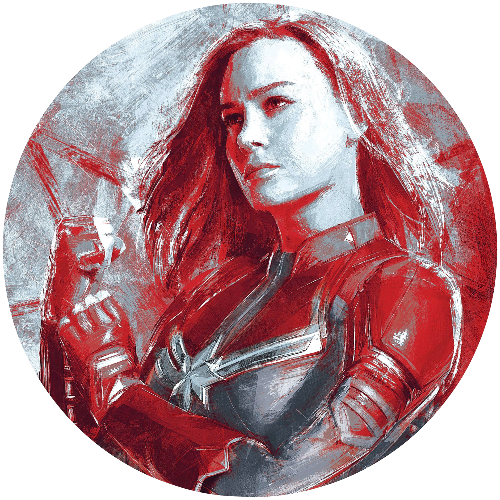 Komar Fototapete »Avengers Painting Captain Marvel«, 125x125 cm (Breite x Höhe), rund und selbstklebend