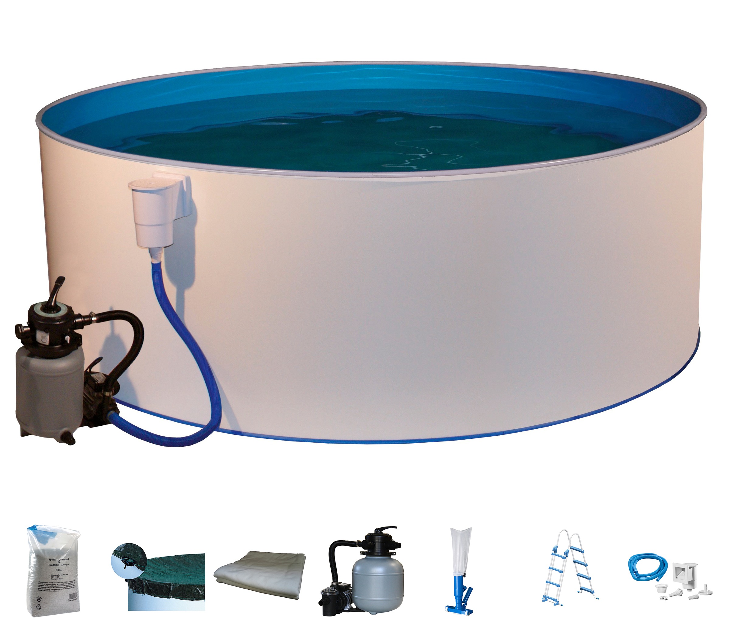 Konifera Rundpool »Leros I« 8-tlg. in weiß, Größe Ø/B/H/L: 360 cm x Breite x Höhe 110 cm x Länge