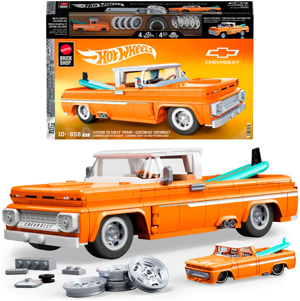 Mattel Modellbausatz »Mattel Brick Shop Hot Wheels, ELITE SERIES CHEVY« 858 Stk. tlg. 1:16 in orange
