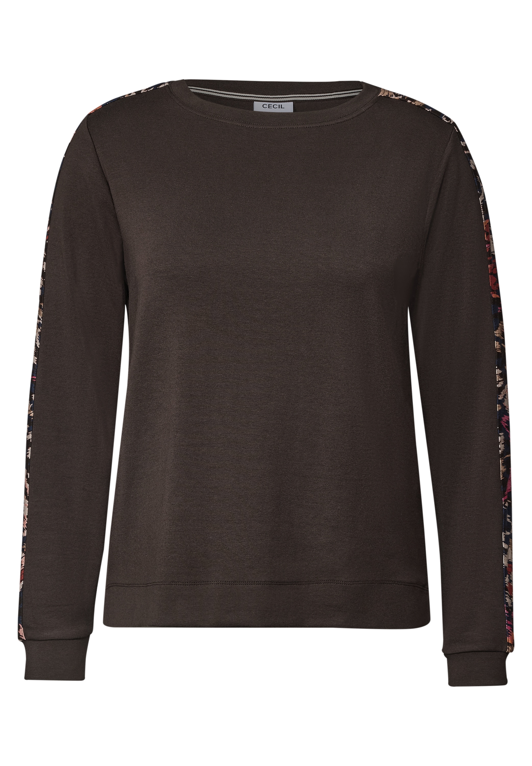 Cecil Langarmshirt mit Boat Neck und Print-Tape