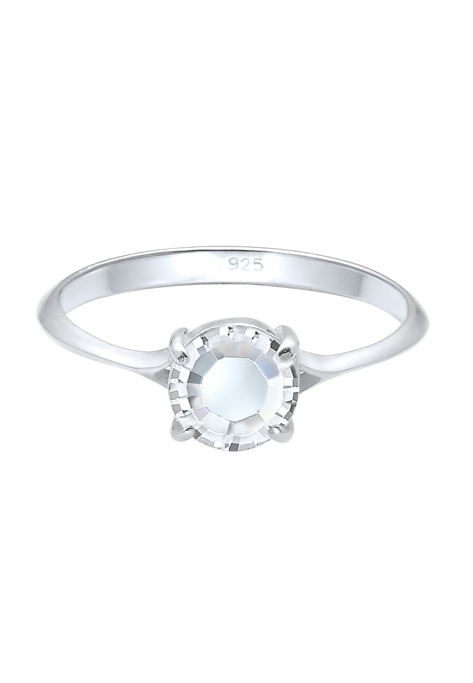 Elli Silberring »Ring Solitär Rund Verlobung Kristalle 925 Sterling Silber«