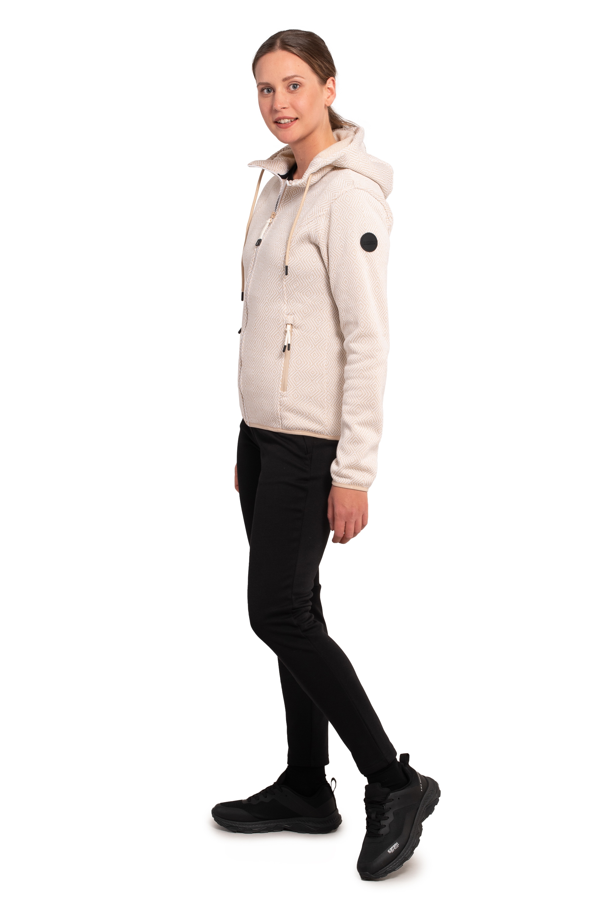 Icepeak Strickjacke »D STRICKFLEECE JACKE AUEN«, in gemusteter Optik