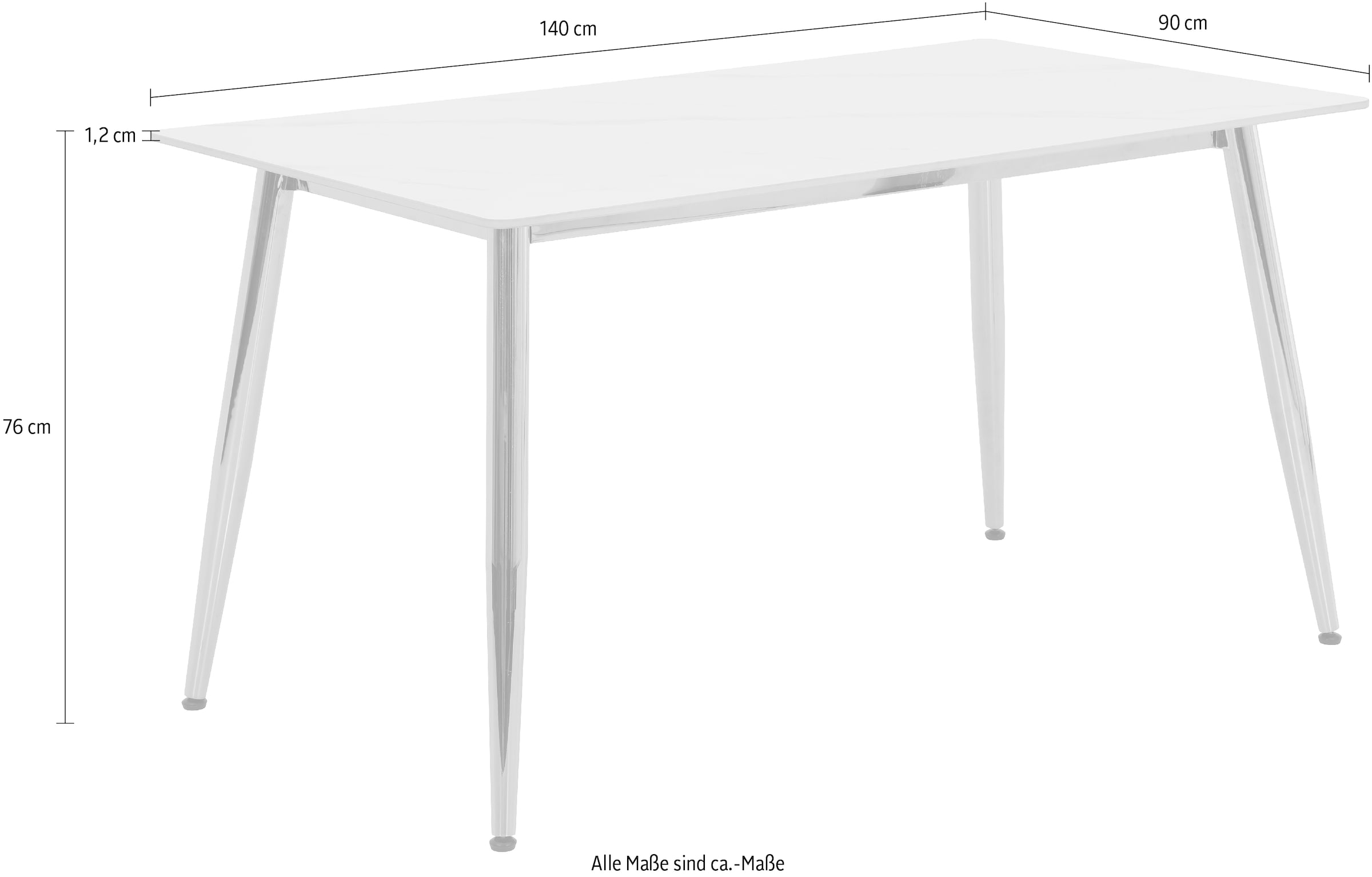 HELA Esstisch »XENIA«, Esstisch, 140 cm Breite, Sinterd Stone, Steinplatte