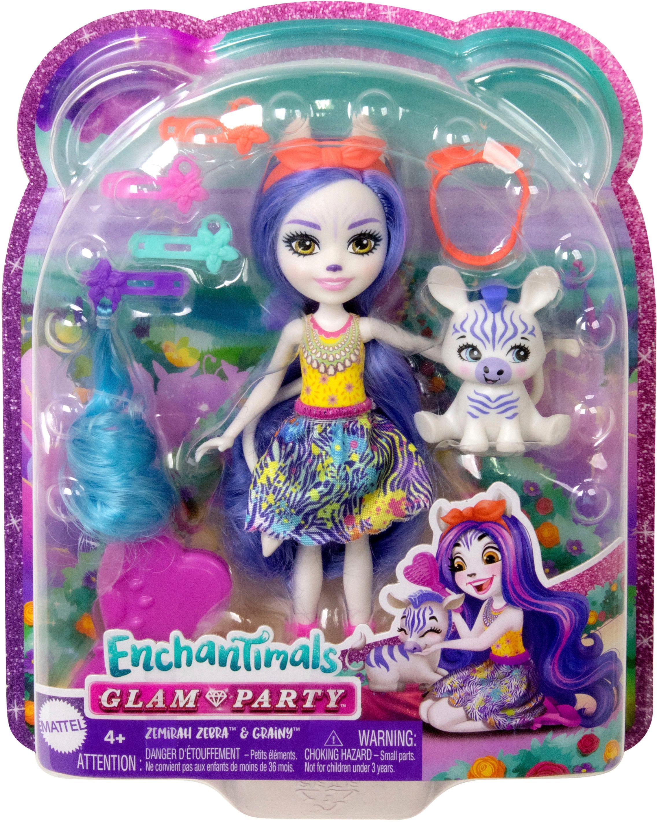 Enchantimals Minipuppe »Enchantimals Glam Party, Zemirah Zebra mit Freundefigur«