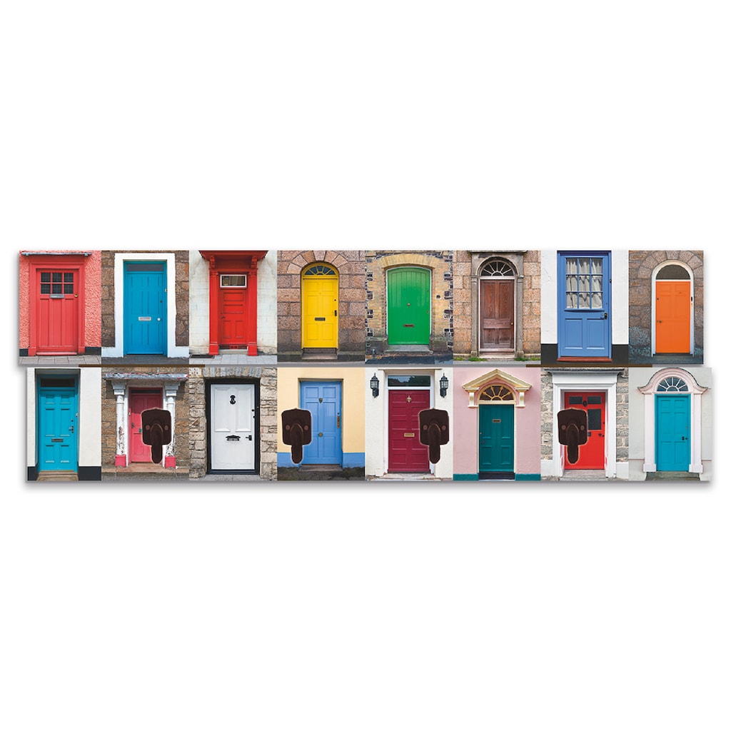 Artland Garderobenleiste »Fotocollage von 32 bunten Haustüren«