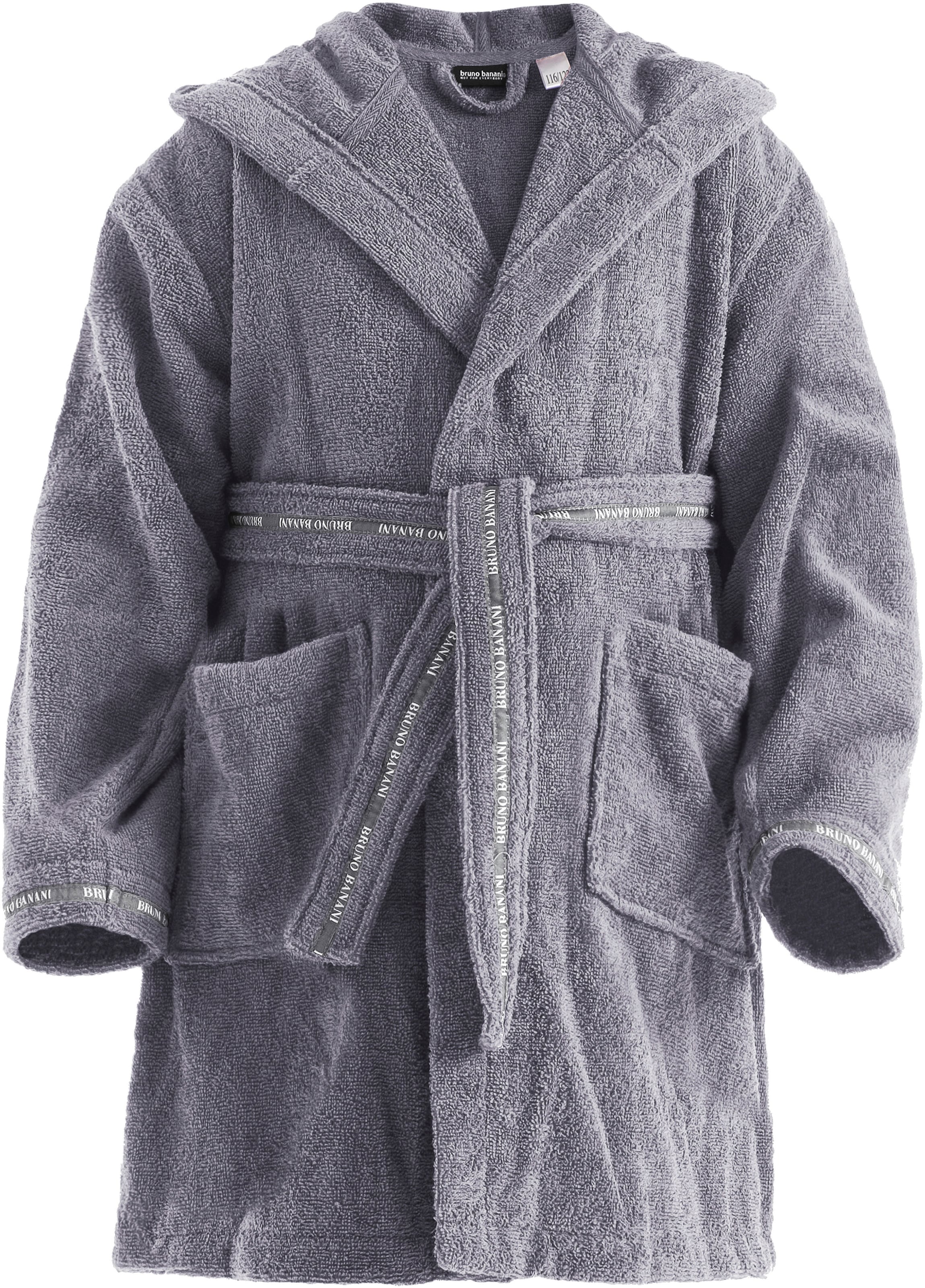 Bruno Banani Kinderbademantel »Danny, Ideal für Zuhause, Schwimmbad oder im Urlaub« 1 Stk. mit Logostreifen, aus 100% Baumwolle