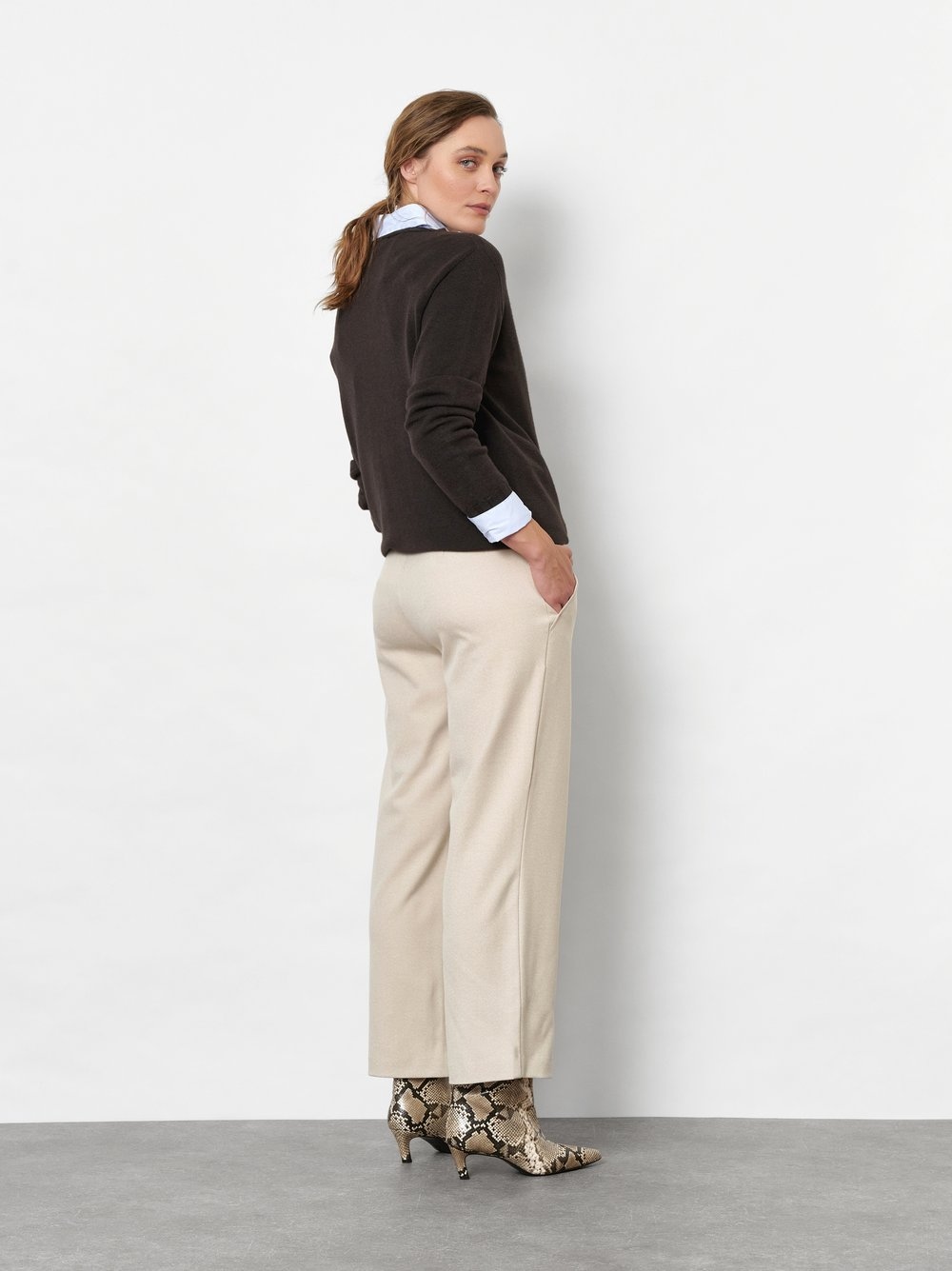 TONI Schlupfhose »Sue Wide Chic 7/8«  aus bi-elastischem Leichtflanell, 7/8-Länge