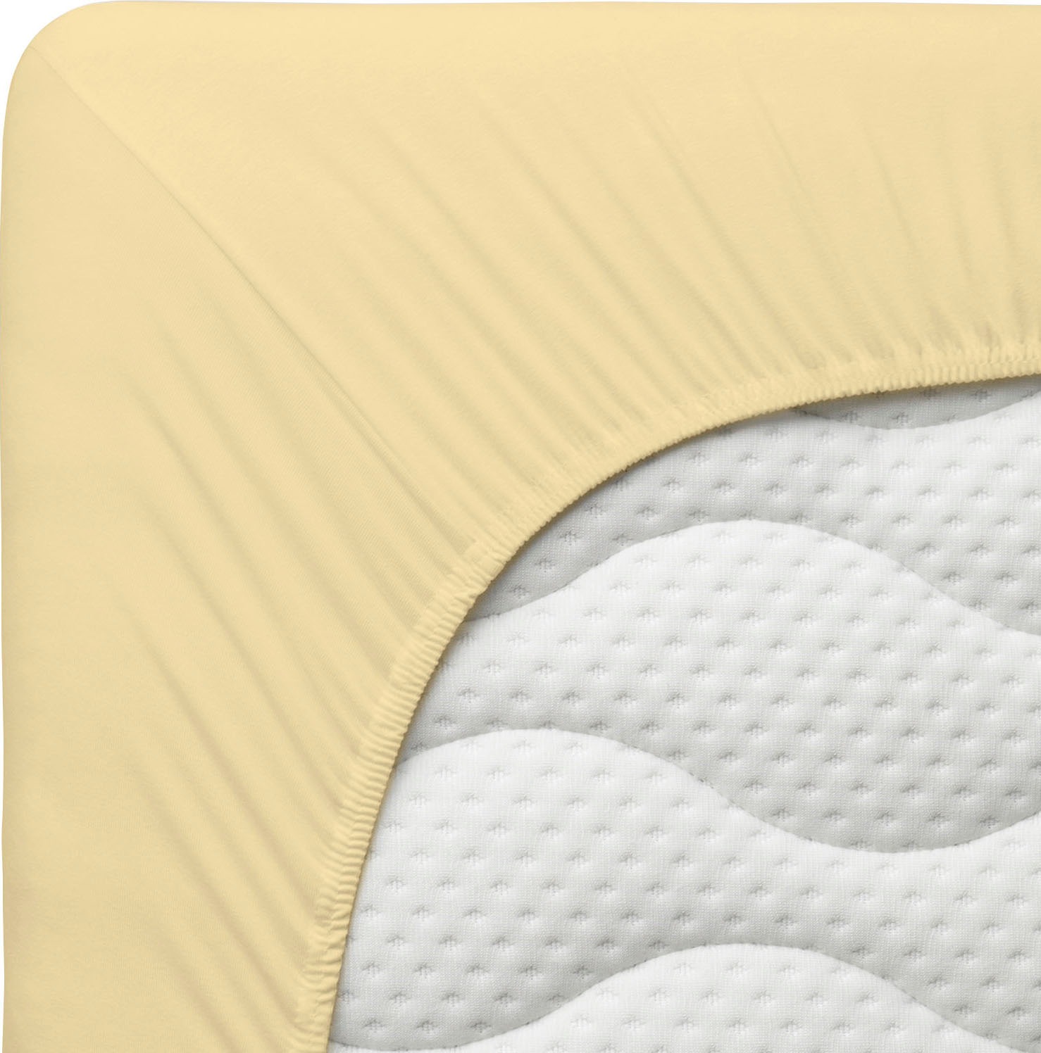 Schlafgut Spannbettlaken »PURE Bio-Baumwolle mit Elasthan, dehnbar blickdicht, straff, Bettlaken« PREMIUM Laken für Matratzen bis 30cm Höhe, in 90x200, 140x200, 180x200