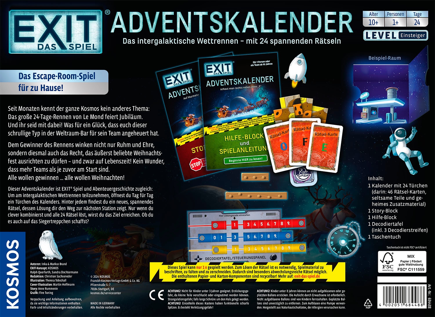 Kosmos Spielzeug-Adventskalender »EXIT, Das Spiel - 2024«, ab 10 Jahren