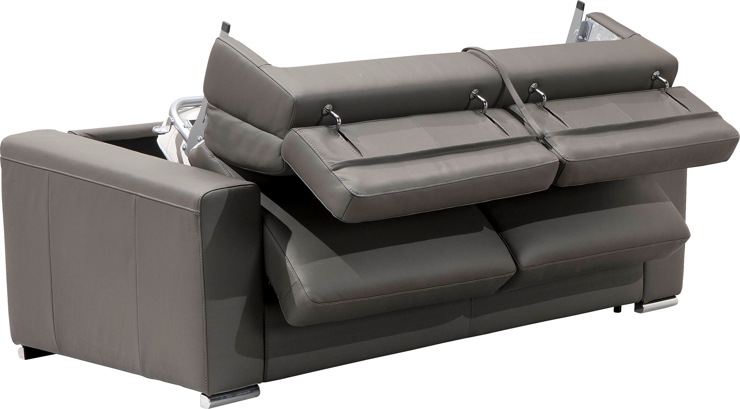 Egoitaliano Schlafsofa »Cabiria, Design und super Sitz- und Liegekomfort«, Sofa inkl. Schlaffunktion, Kopfteile verstellbar, mit Metallfüßen