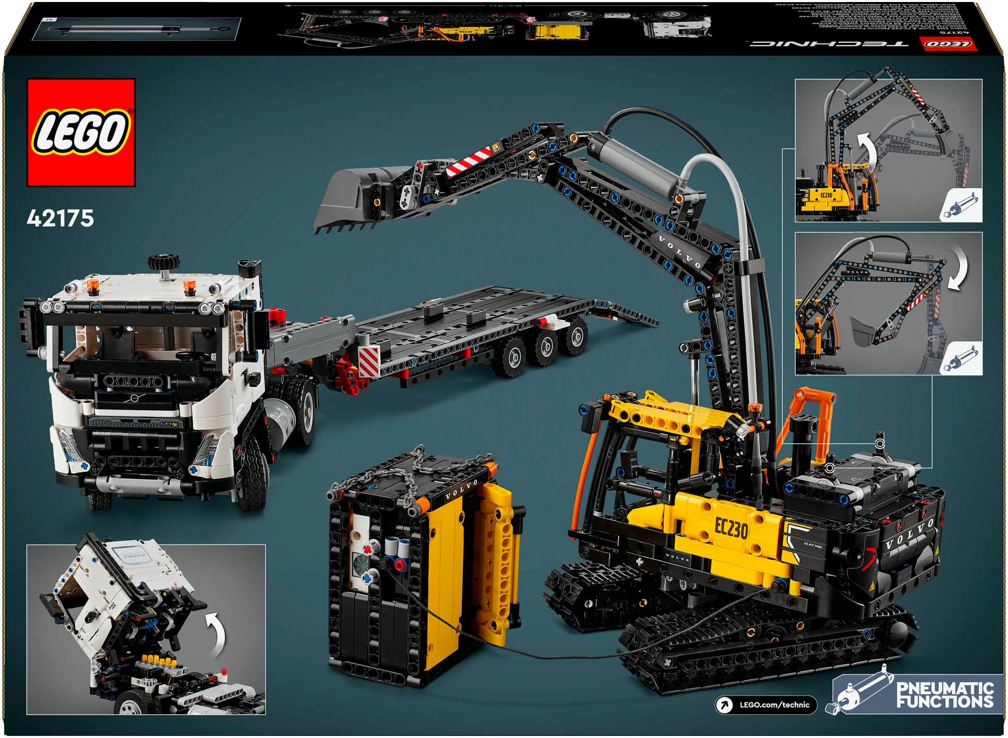 LEGO® Konstruktionsspielsteine »Volvo FMX LKW mit EC230 Electric Raupenbagger (42175), LEGO Technic«, (2274 St.), Made in Europe