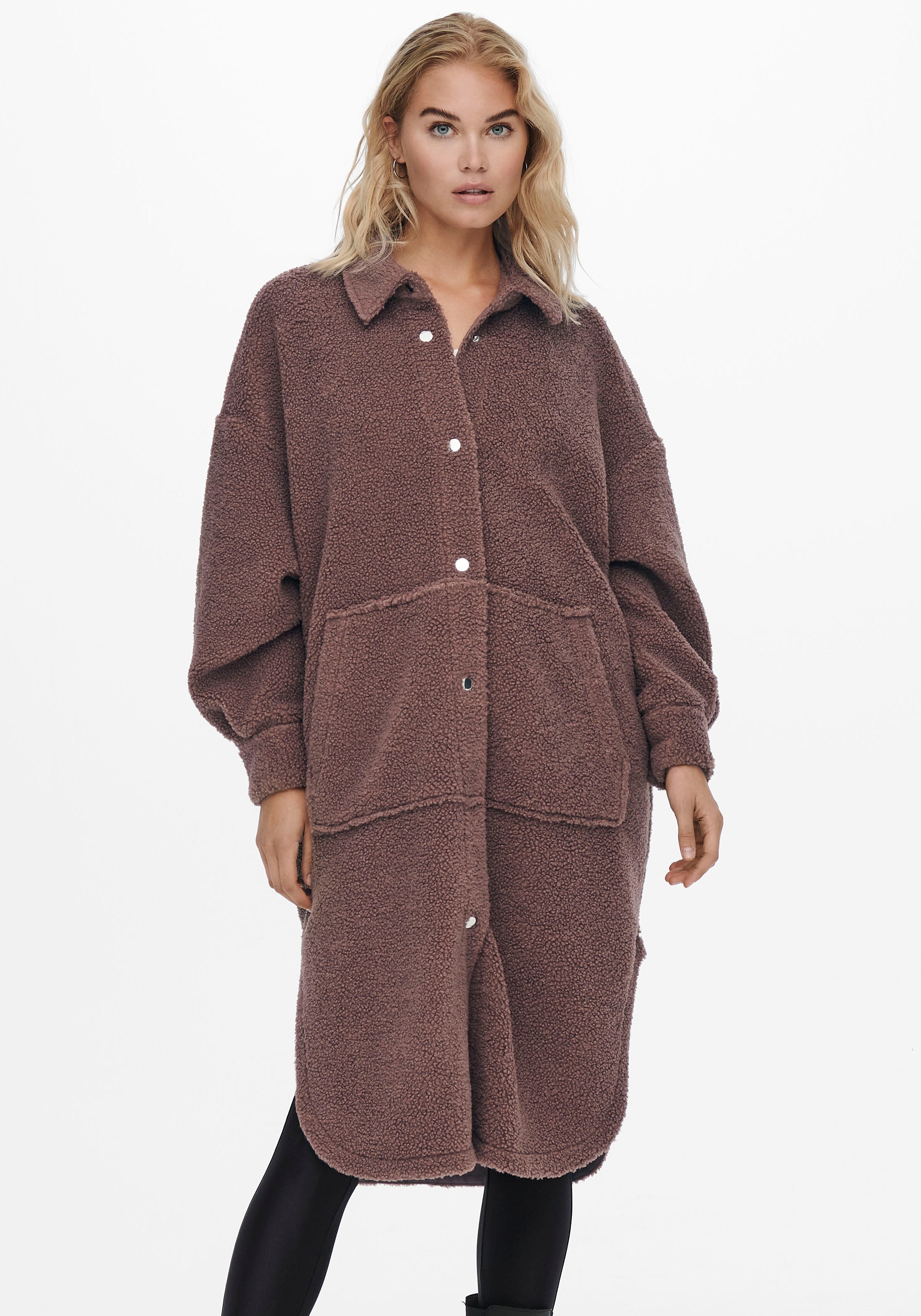 Only Langmantel »ONLADISON L/S LONG TEDDY SHACKET«, Oversize Look