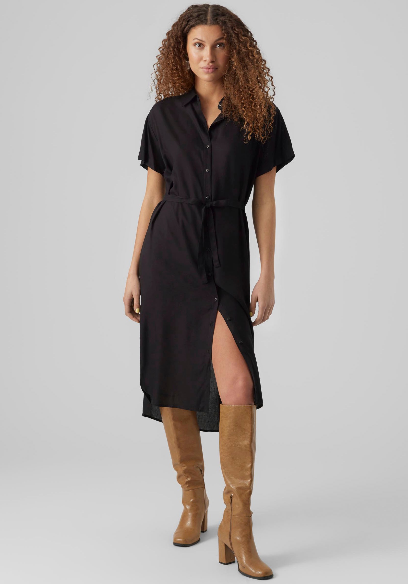 Vero Moda Hemdblusenkleid »VMBUMPY SS CALF SHIRT DRESS NOOS« kaufen